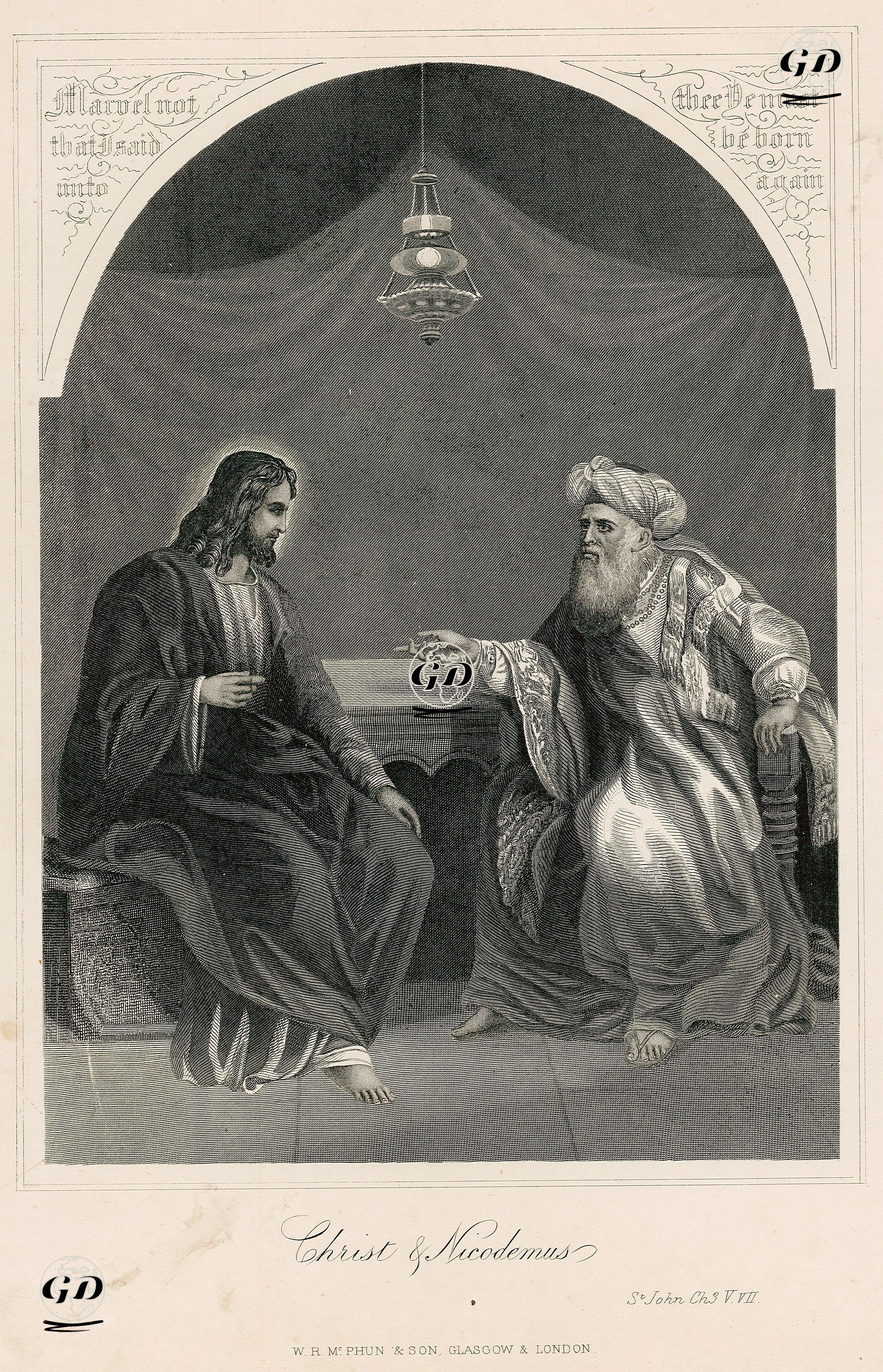 Hazreti İsa Ve Nikodim, john (Yuhanna), Chapter (Bölüm) 3. Verse (Ayet) 5.-7. -  - 1860's