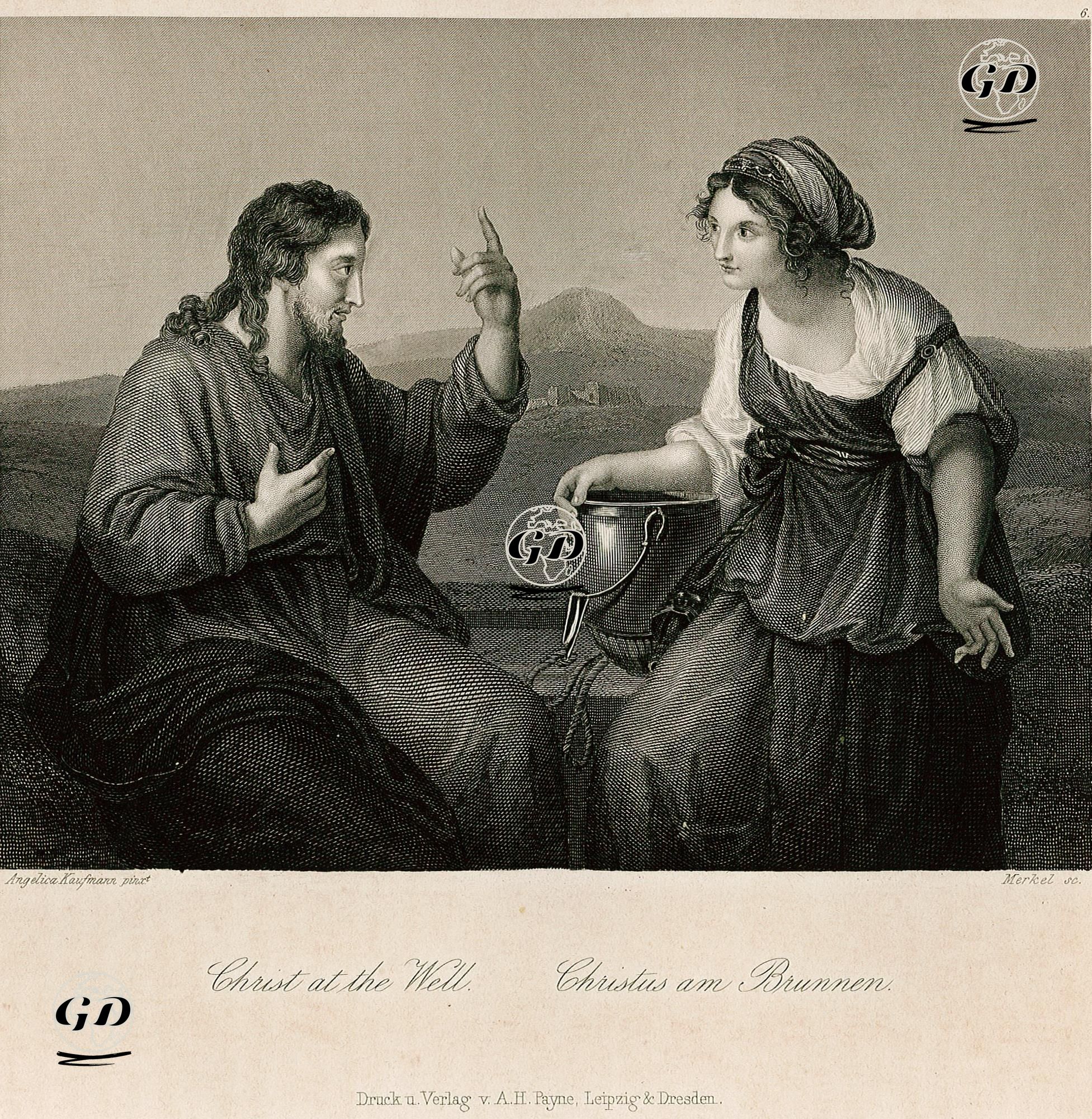 Hazreti İsa'nın Samiriyeli Kadın İle Kuyunun Başında Sohbeti  - Angelica Kaufmann (1741-1807) - 1850's