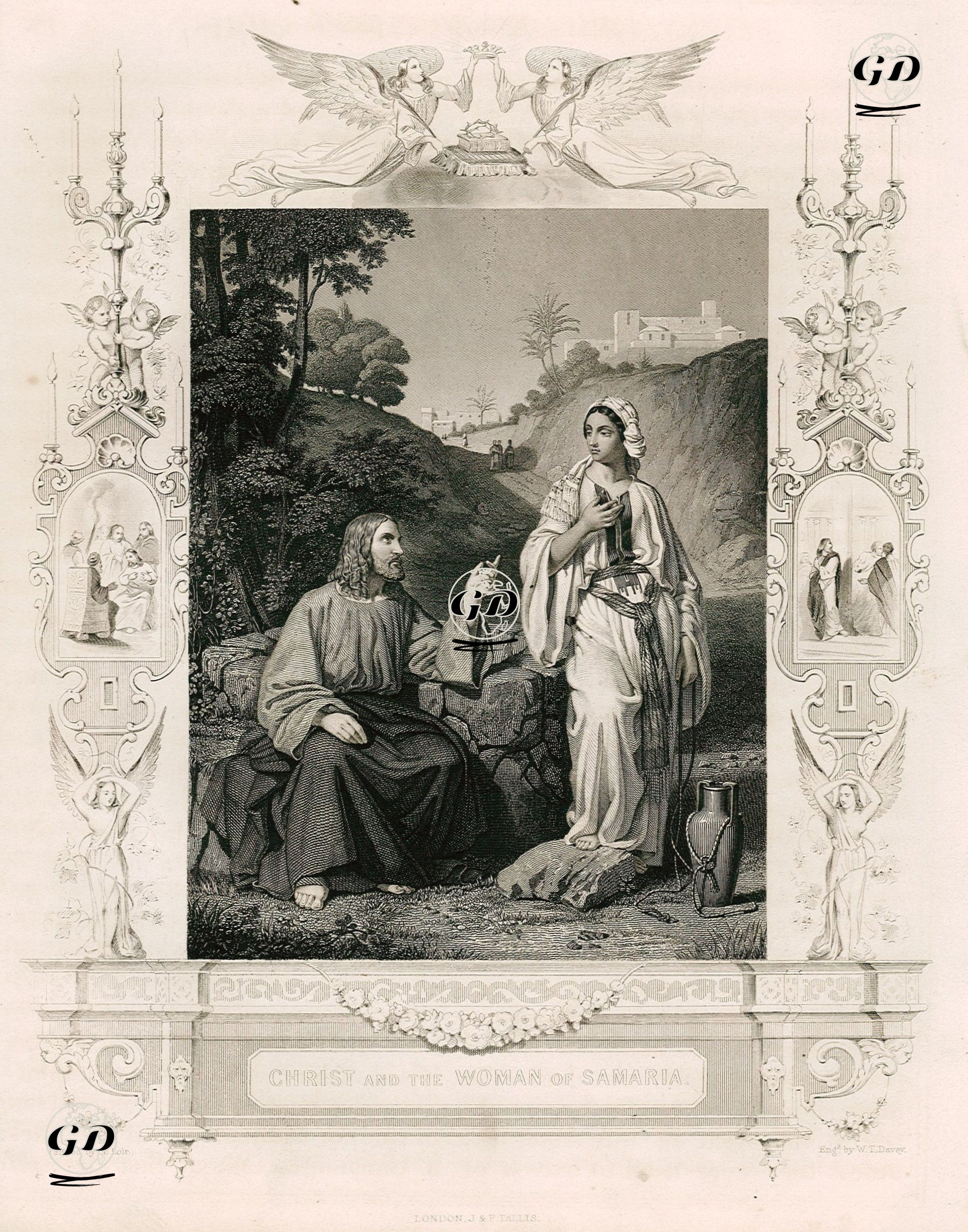Christ And The Woman Of Samaria - Le Loir - 1845