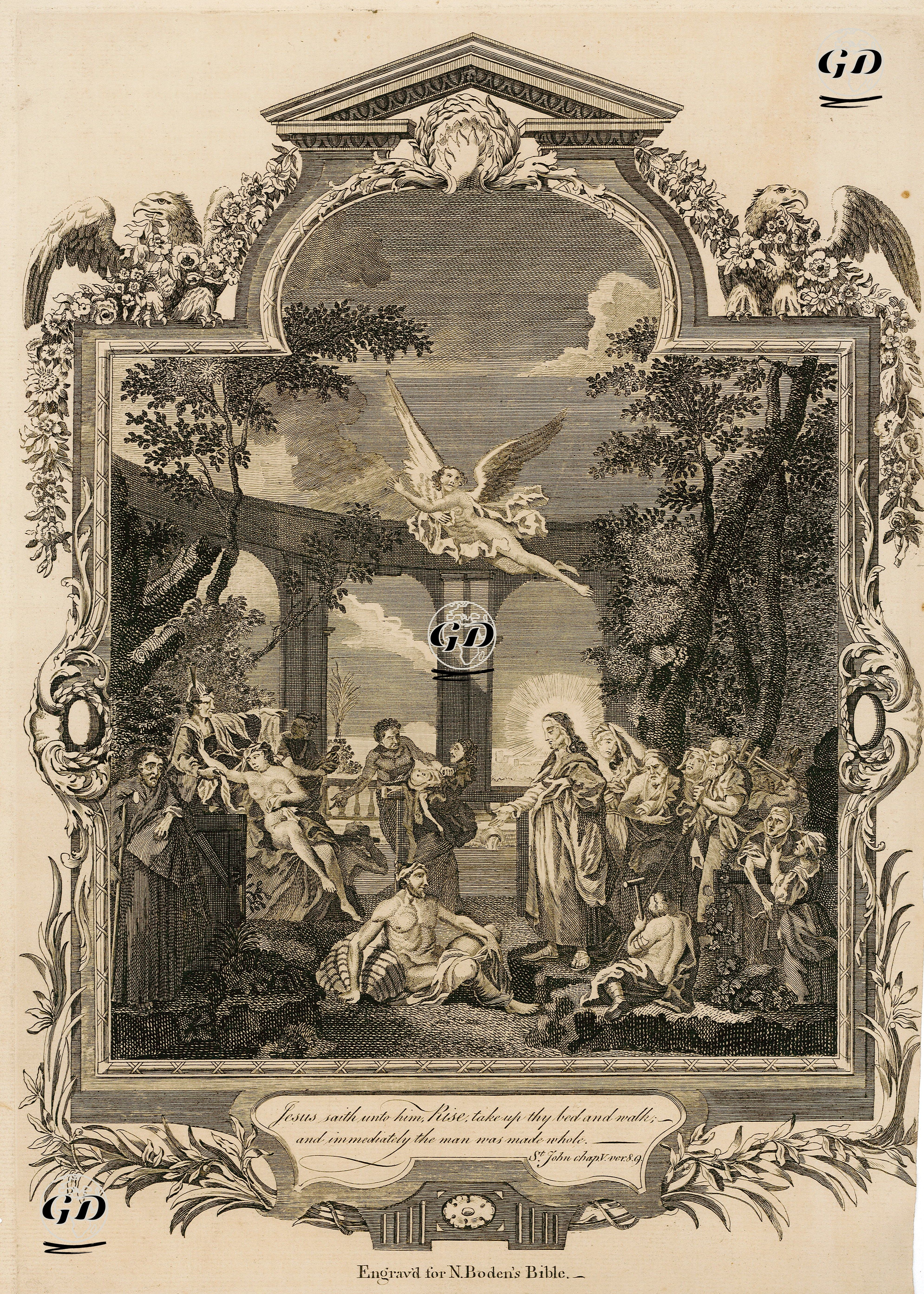 Jesus Saith Unto Him, Rise, Take Up Thy Bed And Walk And Immediately The Man Was Made Whole, St. John Chap. V. Ver. 8.9. -  - 1769