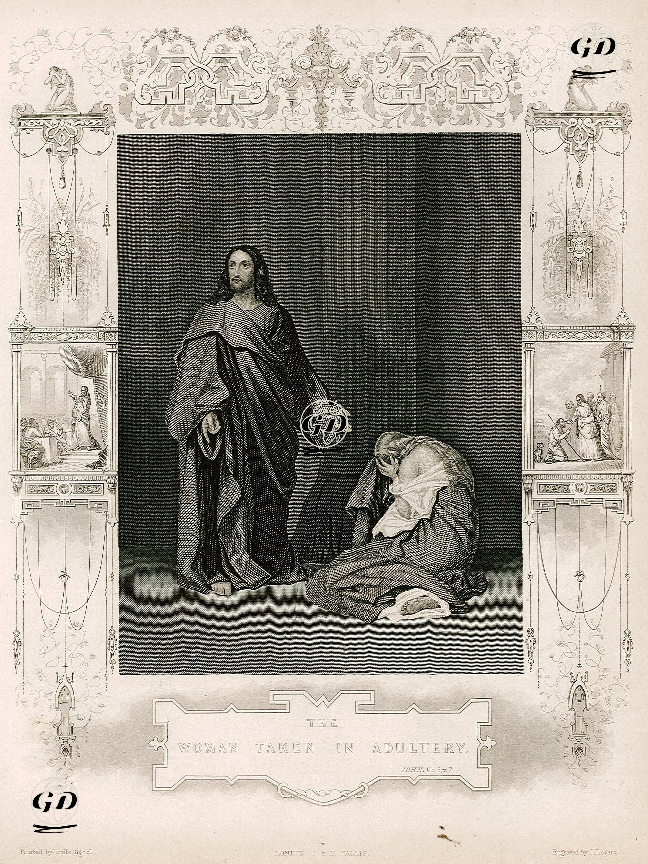 The Woman Taken in Adultery, John, Ch. 8. V. 7. - Emile Signol (1804-1892) - 1845