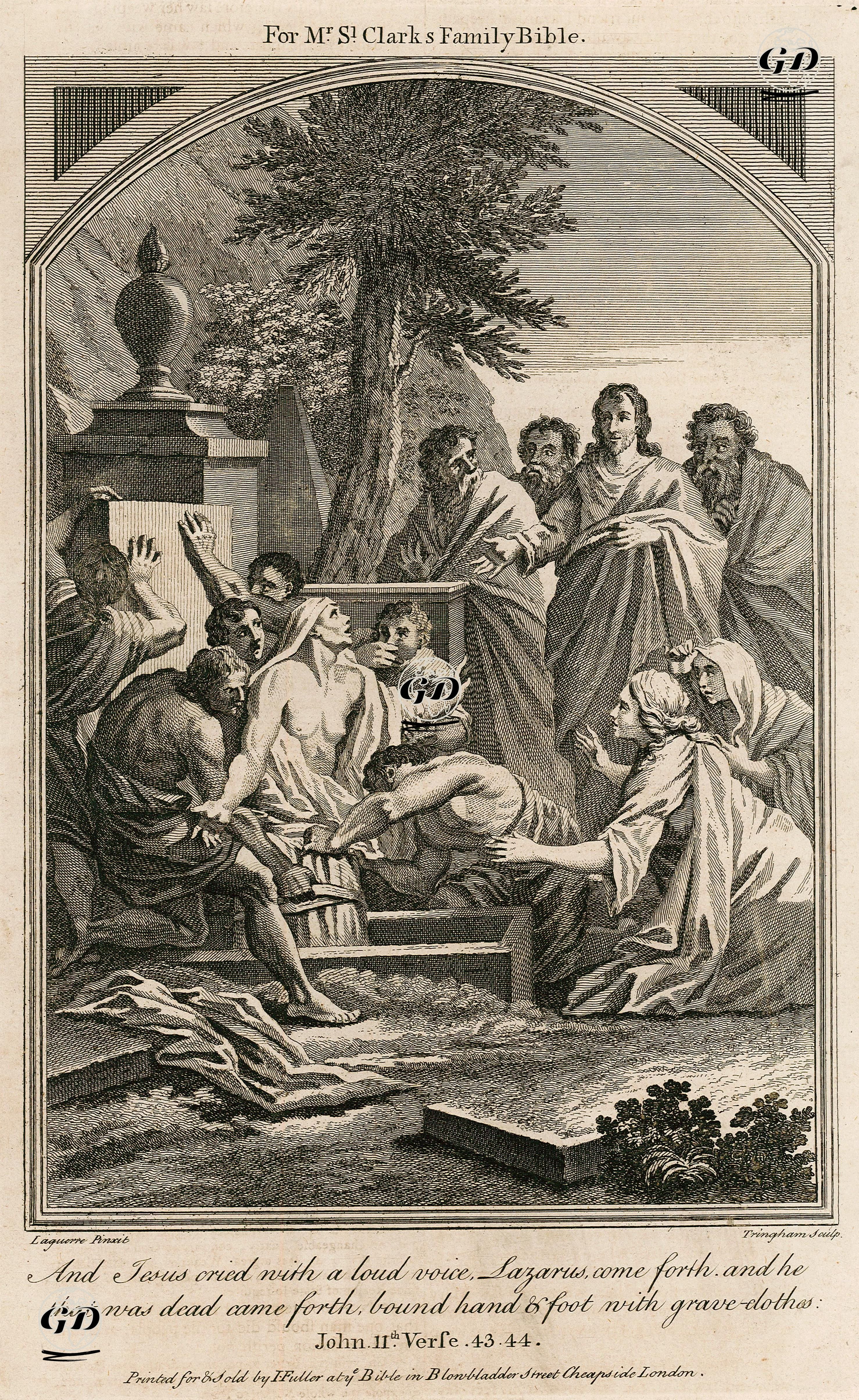 And Jesus Cried With A Loud Voice, Lazarus Come Forth And He That Was Dead Came Forth Bound Hand & Foot With Grave Clothes, John 11. Verfe 43.44. - Louis Laguerre (1663-1721) - 1750's