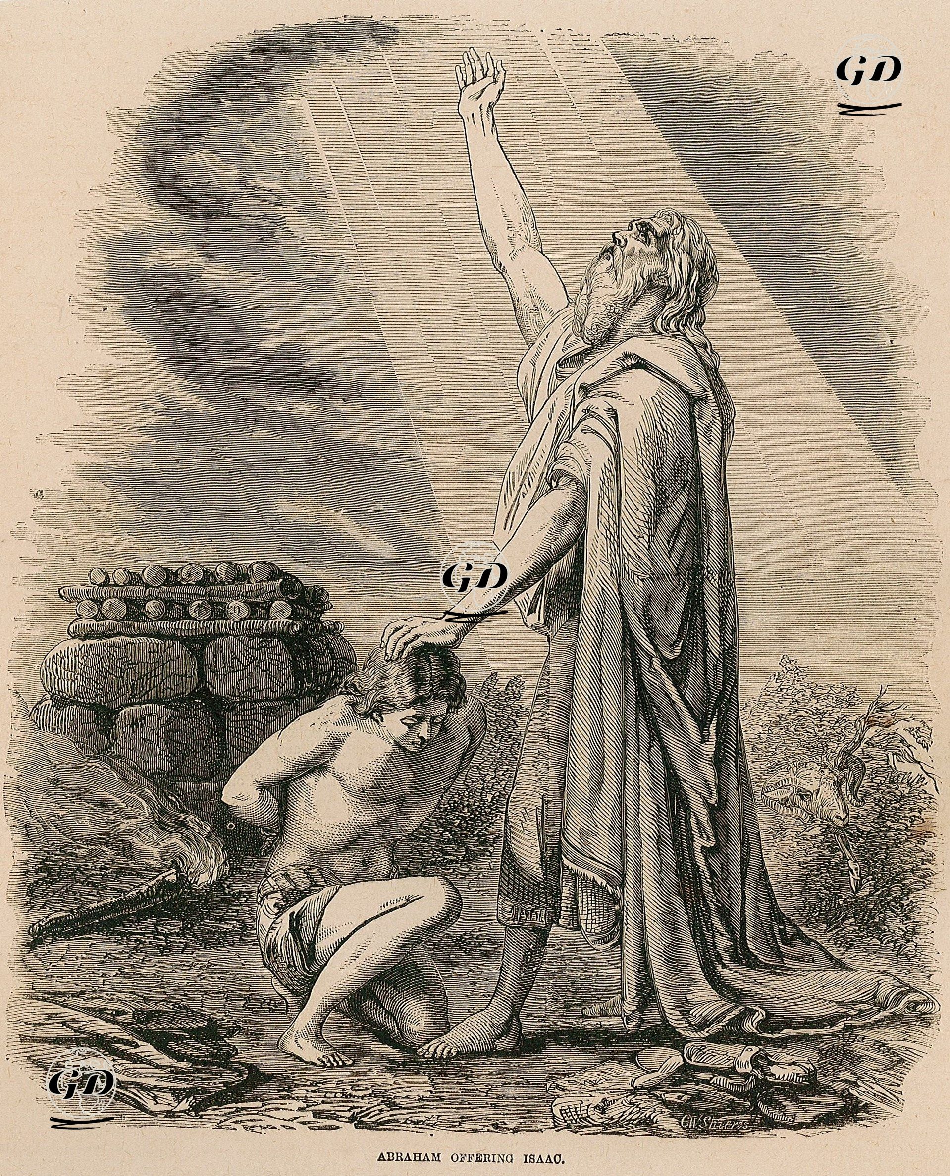 Abraham Offerins Isaac -  - 1860's