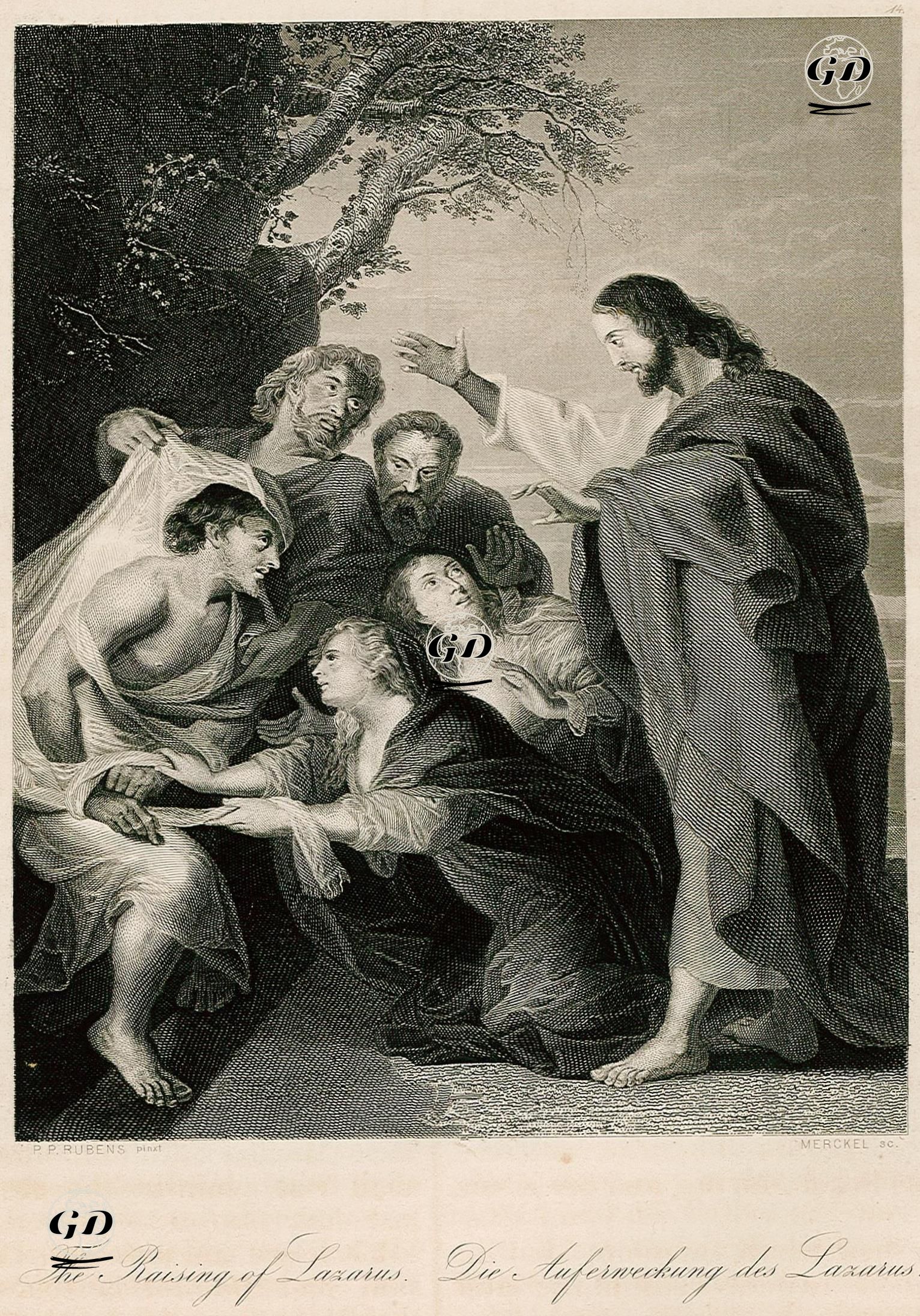 Hazreti İsa'nın Ölmüş Lazar'ı Diriltmesi - Peter Paul Rubens(1577-1640) - 1840's