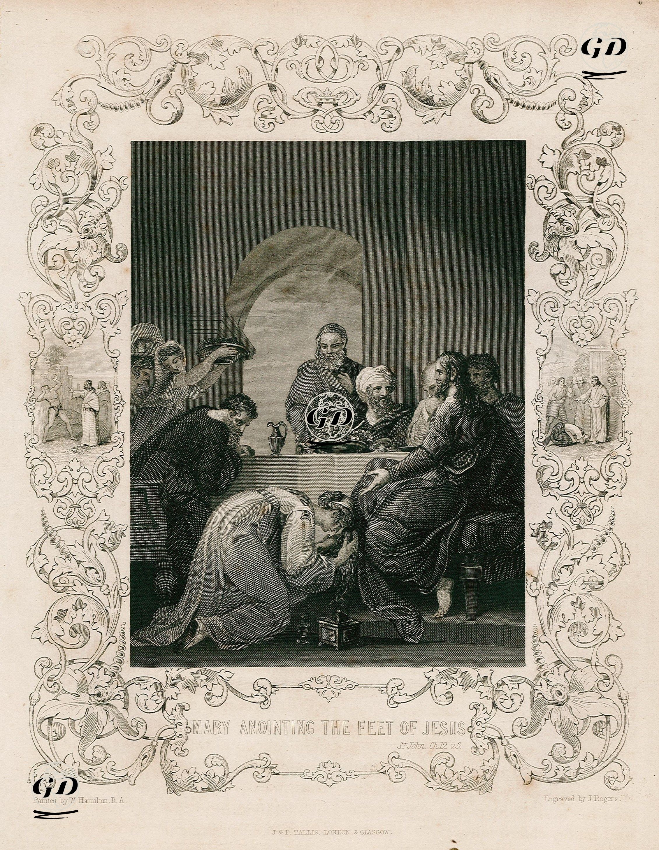 Mary Anointing The Feet Of Jesus, St. John, Ch. 12. V. 3.  - William Hamilton (1751-1801) - 1845