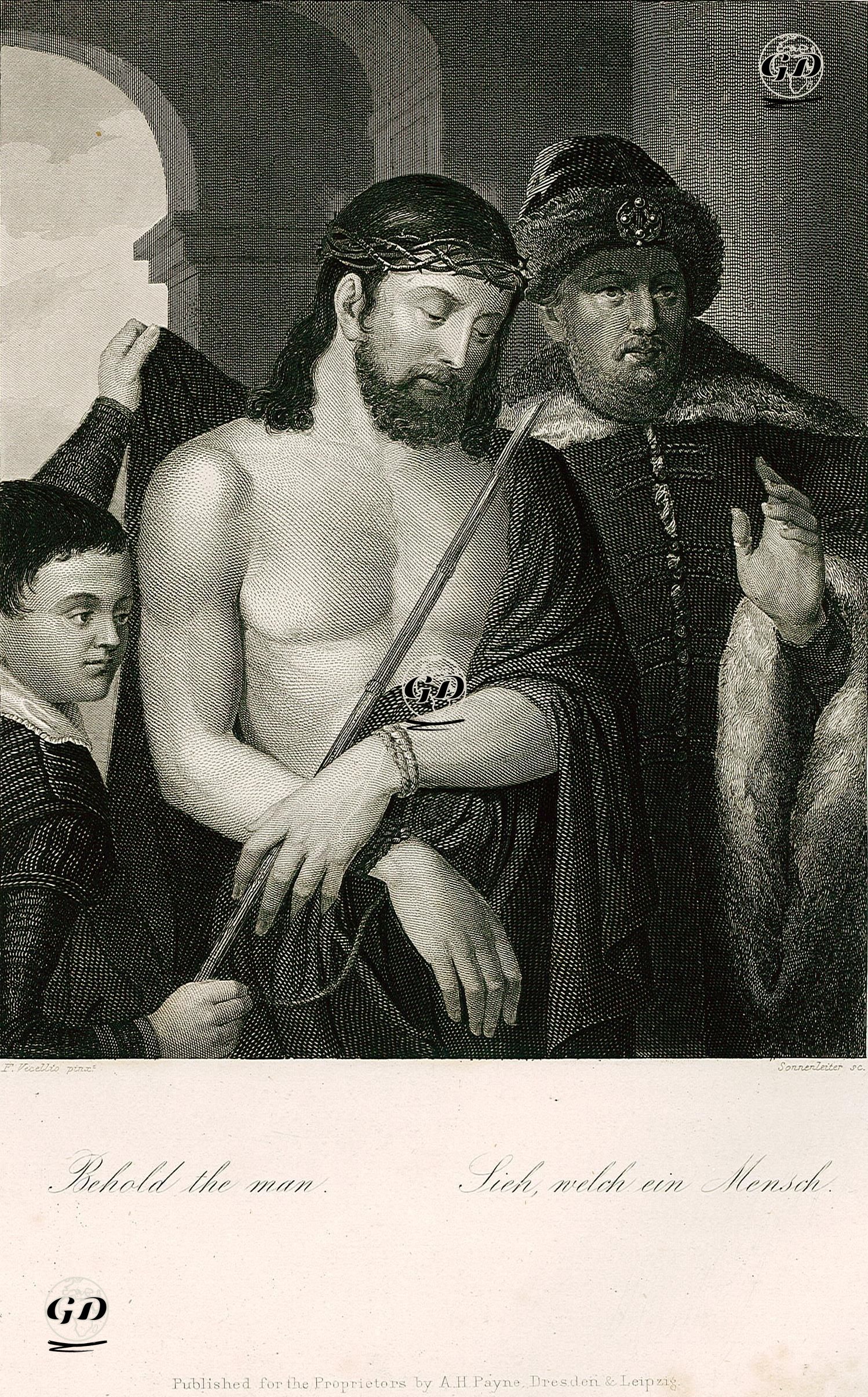 Behold The Man - Sieh Welch Ein Mensch - Francesco Vecellio (1475-1560) - 1850's