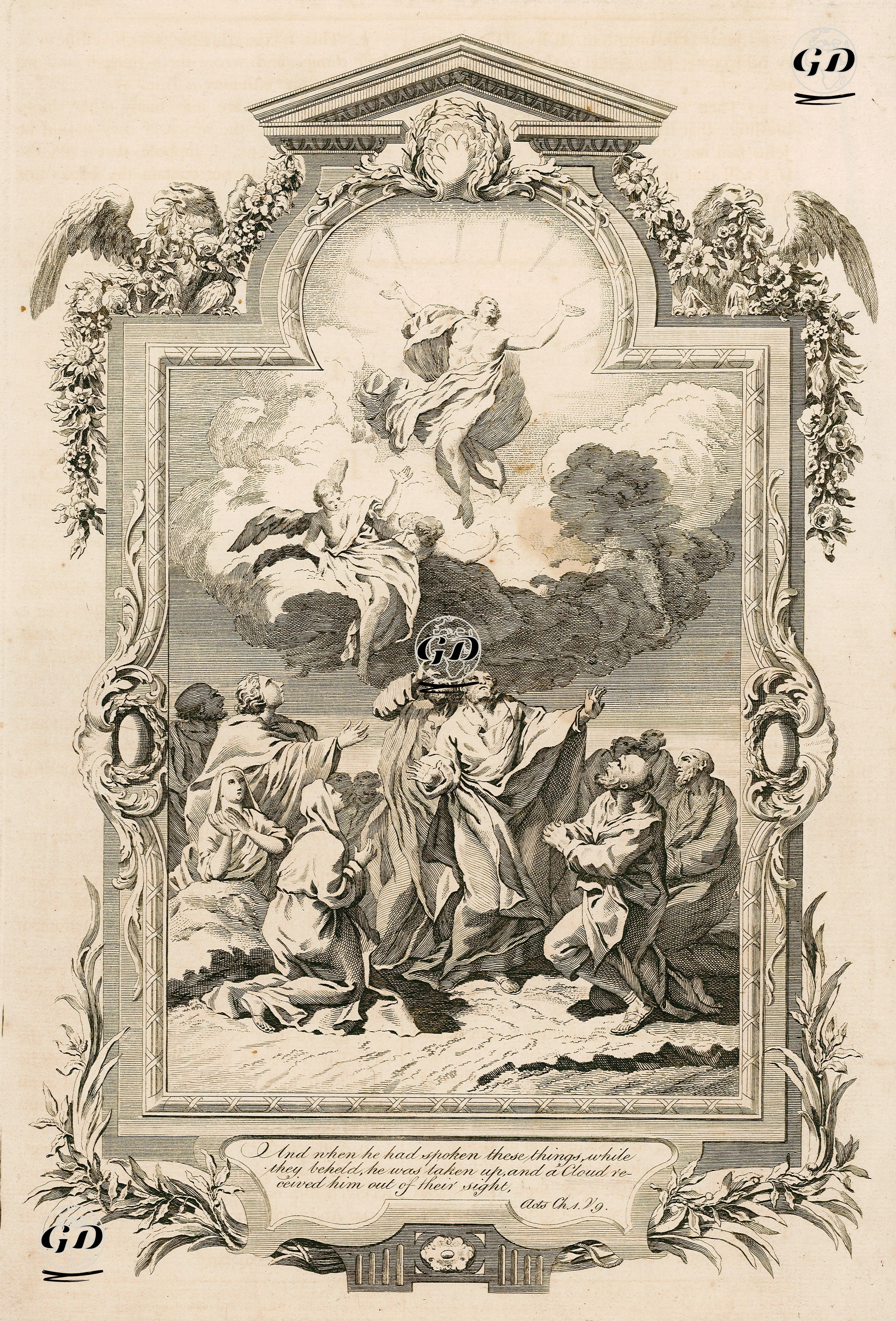 And We Had Spoken These Things While They Beheld He Was Taken Up And A Cloud Received Him Out Of Their Sight, Acts Ch. 1. V. 9. -  - 1769