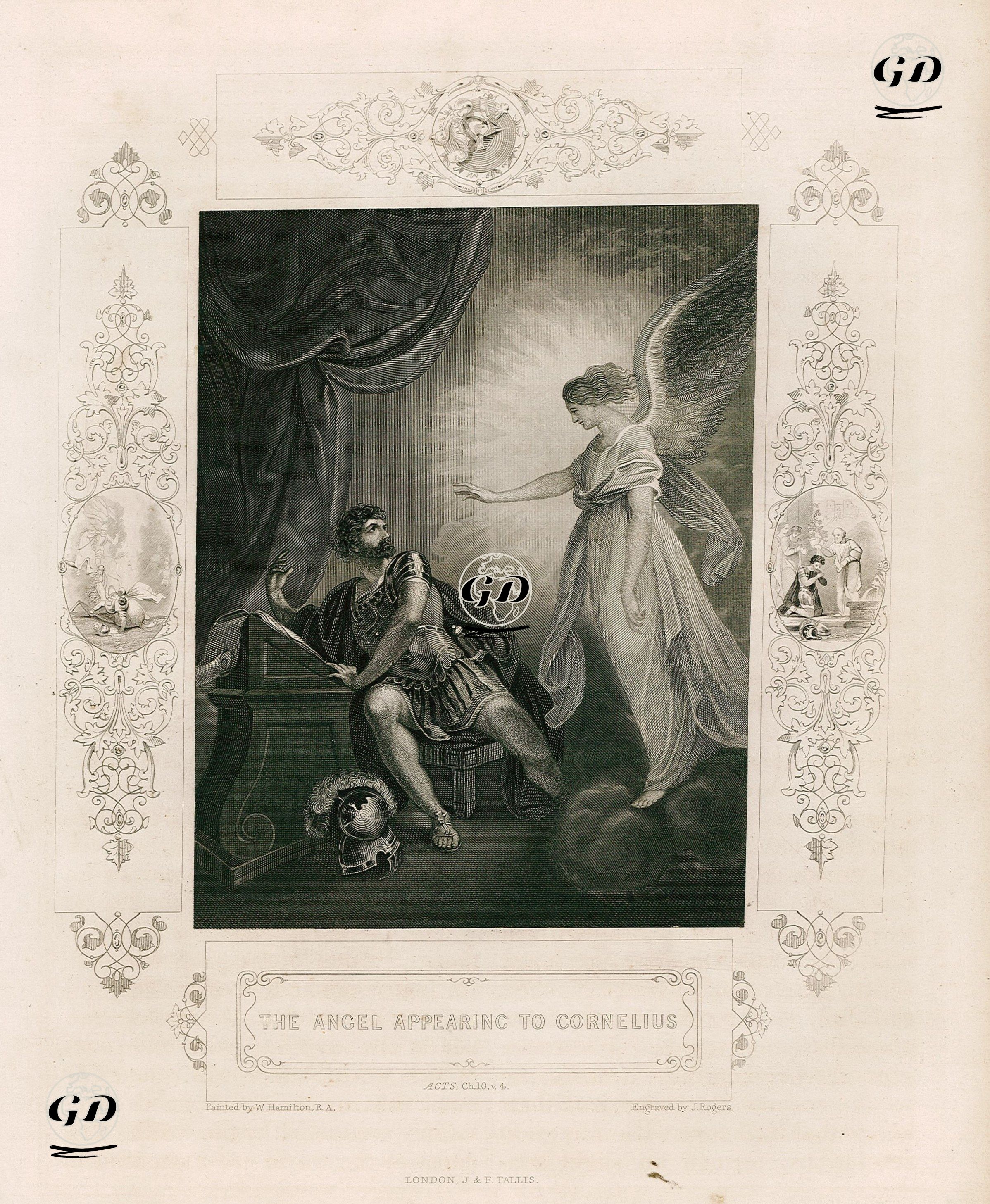 Meleğin Kornelius'a Gözükmesi, Acts Of The Apostles (Elçilerin İşleri), Chapter (Bölüm) 10. Verse(Ayet) 4. - William Hamilton (1751-1801) - 1845