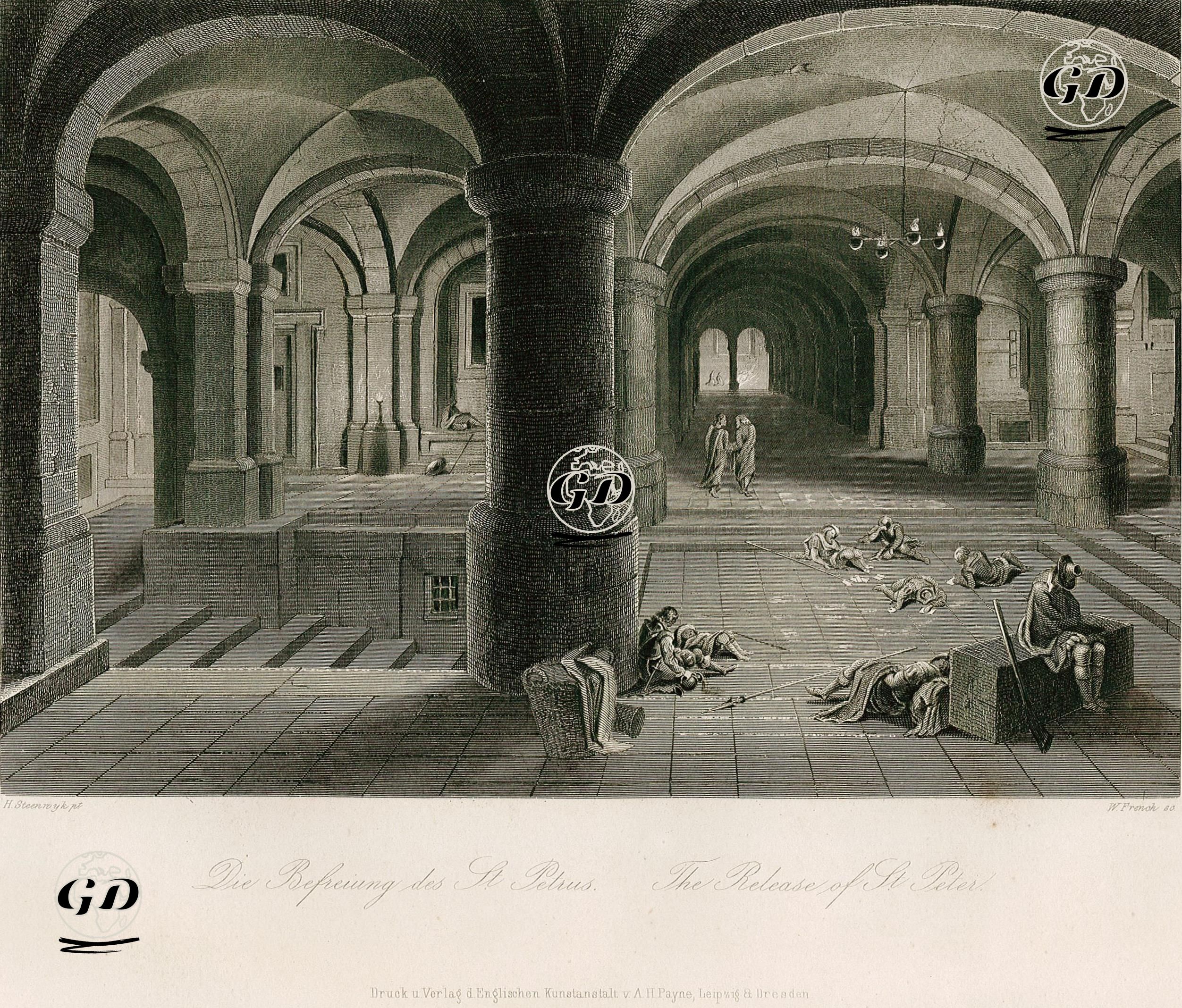 Melek Tarafından Havari Petrusun Hapishaneden Serbest Bırakılması - H.Steenroyk - 1850's