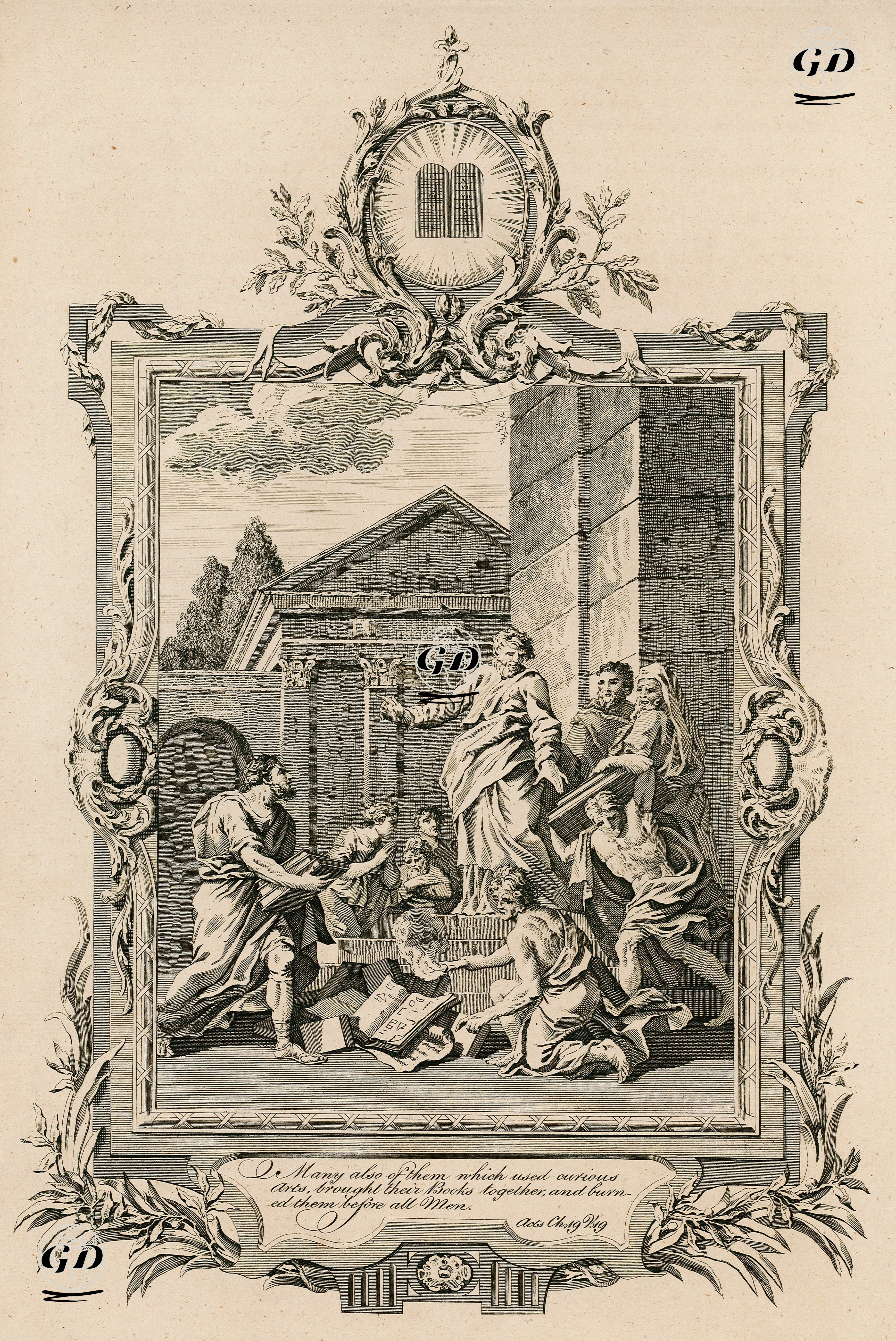 Efeslilerin Büyücülerin Kitaplarını Yakması, Acts Of The Apostles (Elçilerin İşleri), Chapter (Bölüm) 19. Verse (Ayet) 19. -  - 1769