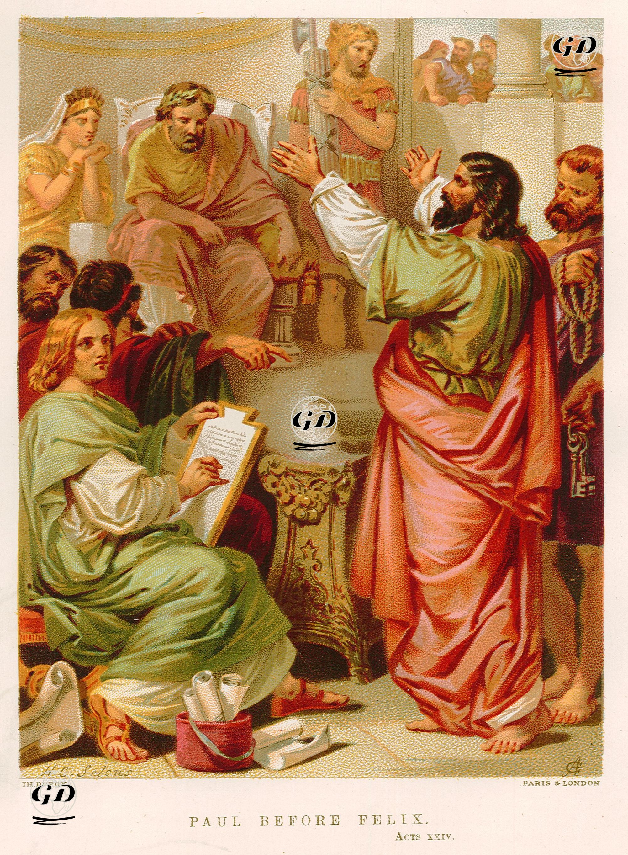 Aziz Paul'un(Paulus) Feliks'in Önünde, Acts Of The Apostles (Elçilerin İşleri), Chapter (Bölüm) 24. - Henry Courtney Selous (1803-1890) - 1880's
