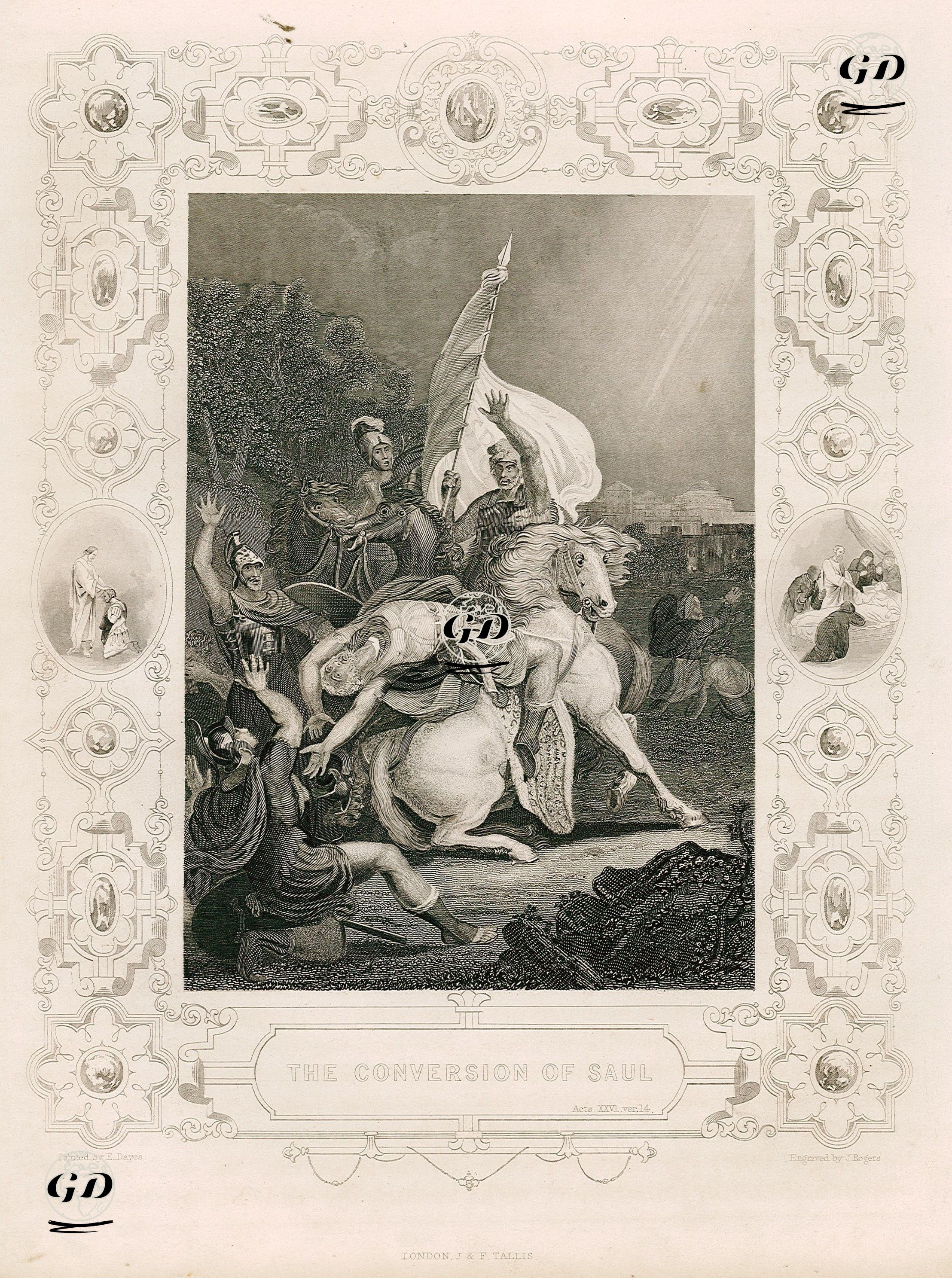 Hazreti İsa'nın Saul'a Gözükmesi, Acts Of The Apostles (Elçilerin İşleri), Chapter (Bölüm) 24. Verse (Ayet) 14.  - Edward Dayes (1763-1804) - 1845