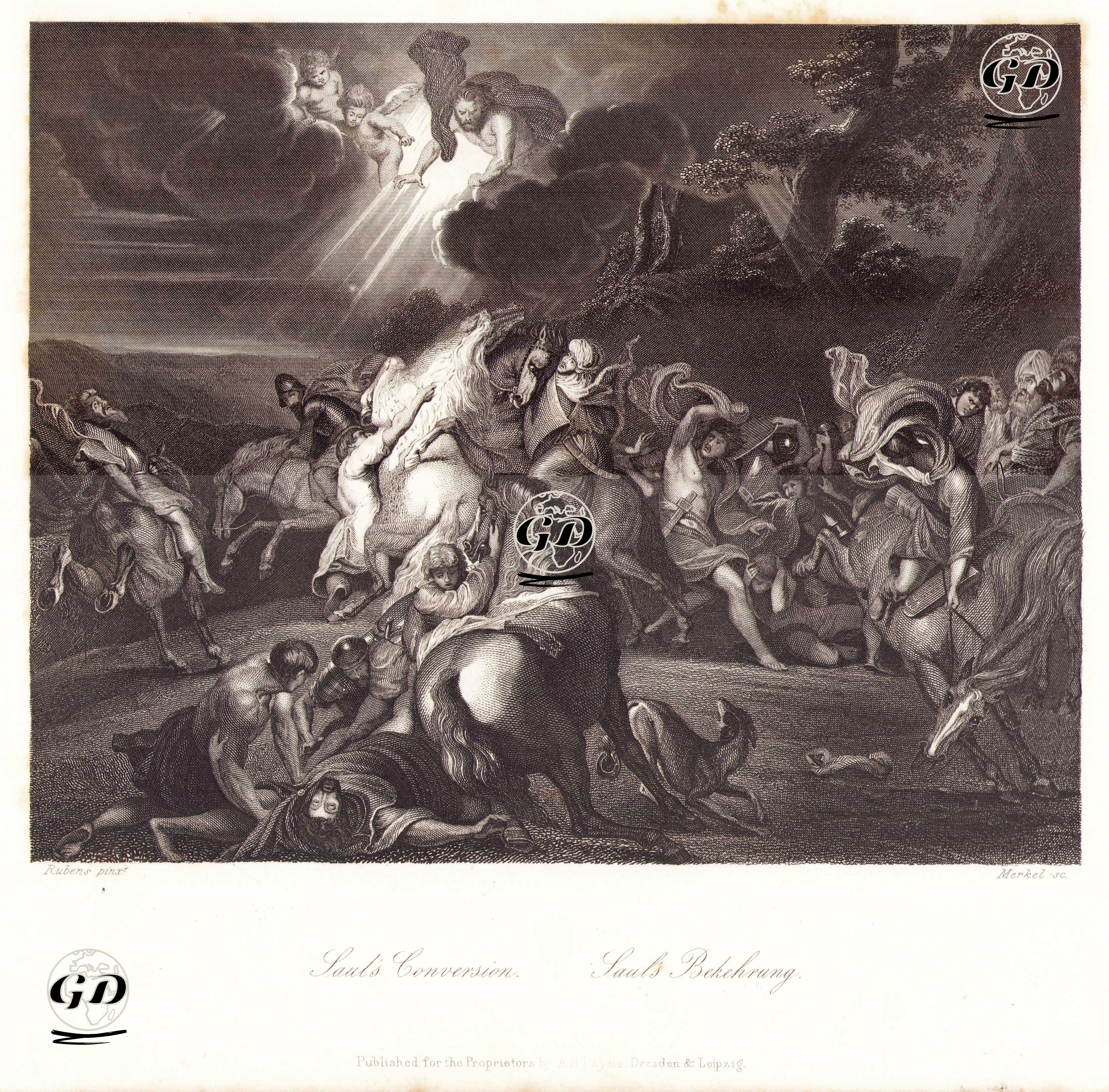 Saul's Conversion-Saul's Bekehrung - Peter Paul Rubens(1577-1640) - 1850's