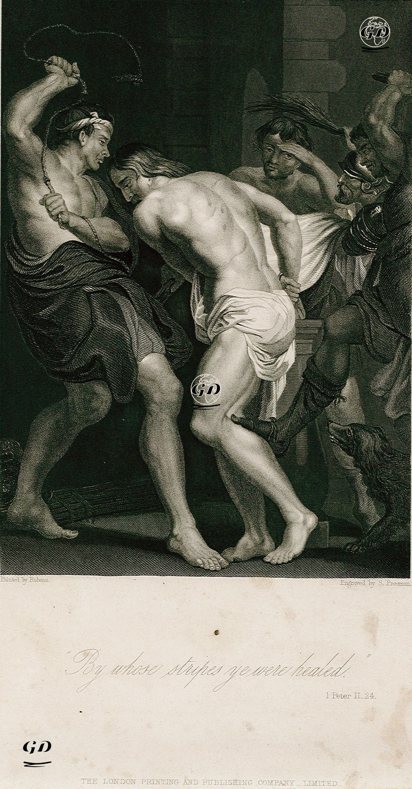 Hazreti İsa'nın Kırbaçlanması, 1.Peter (1.Petrus), Chapter (Bölüm) 2. Verse (Ayet) 24. - Peter Paul Rubens(1577-1640) - 1850's