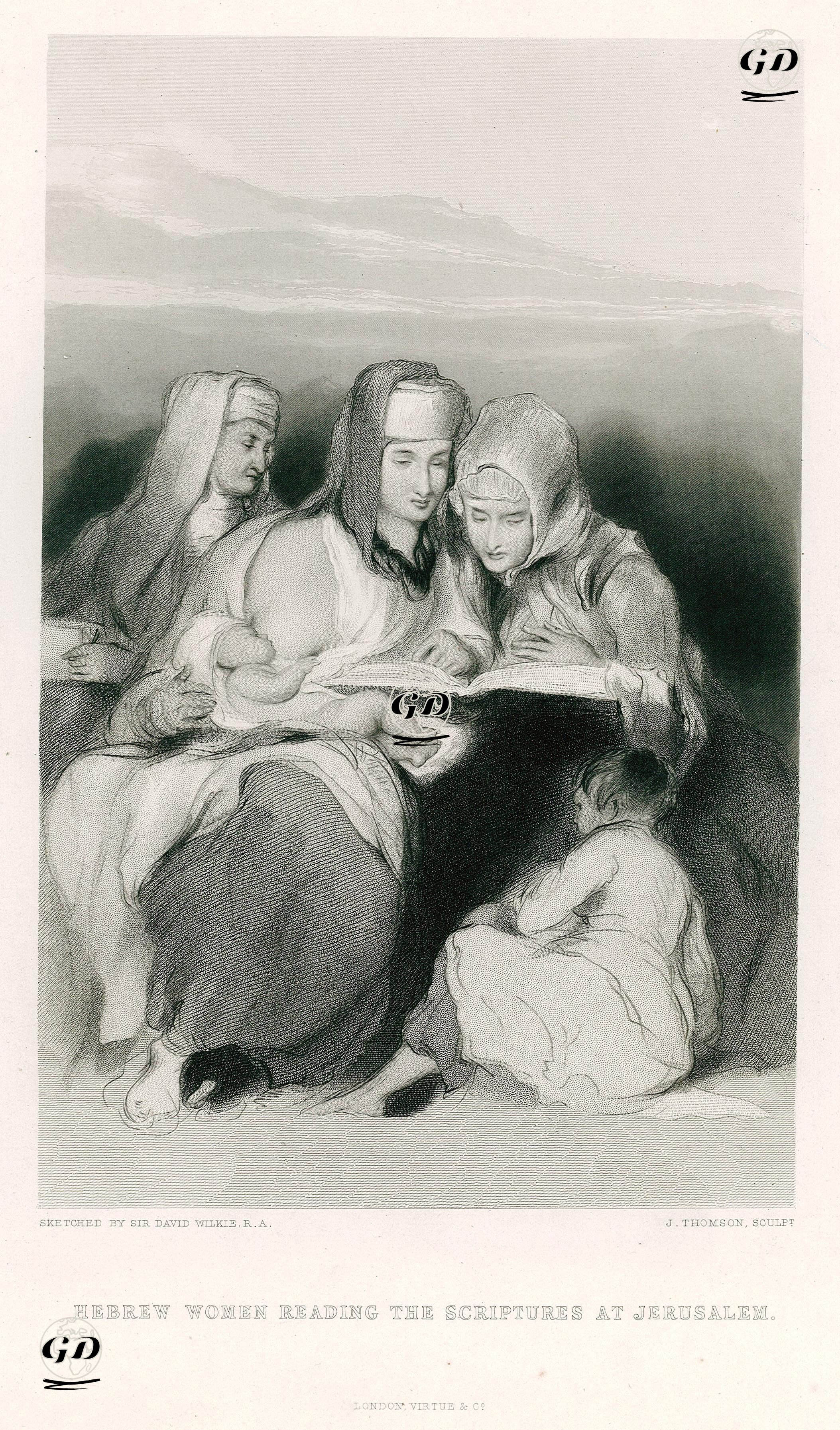 Kudüste Tevrat Okuyan Musevi Kadınlar - David Wilkie (1785-1841) - 1870