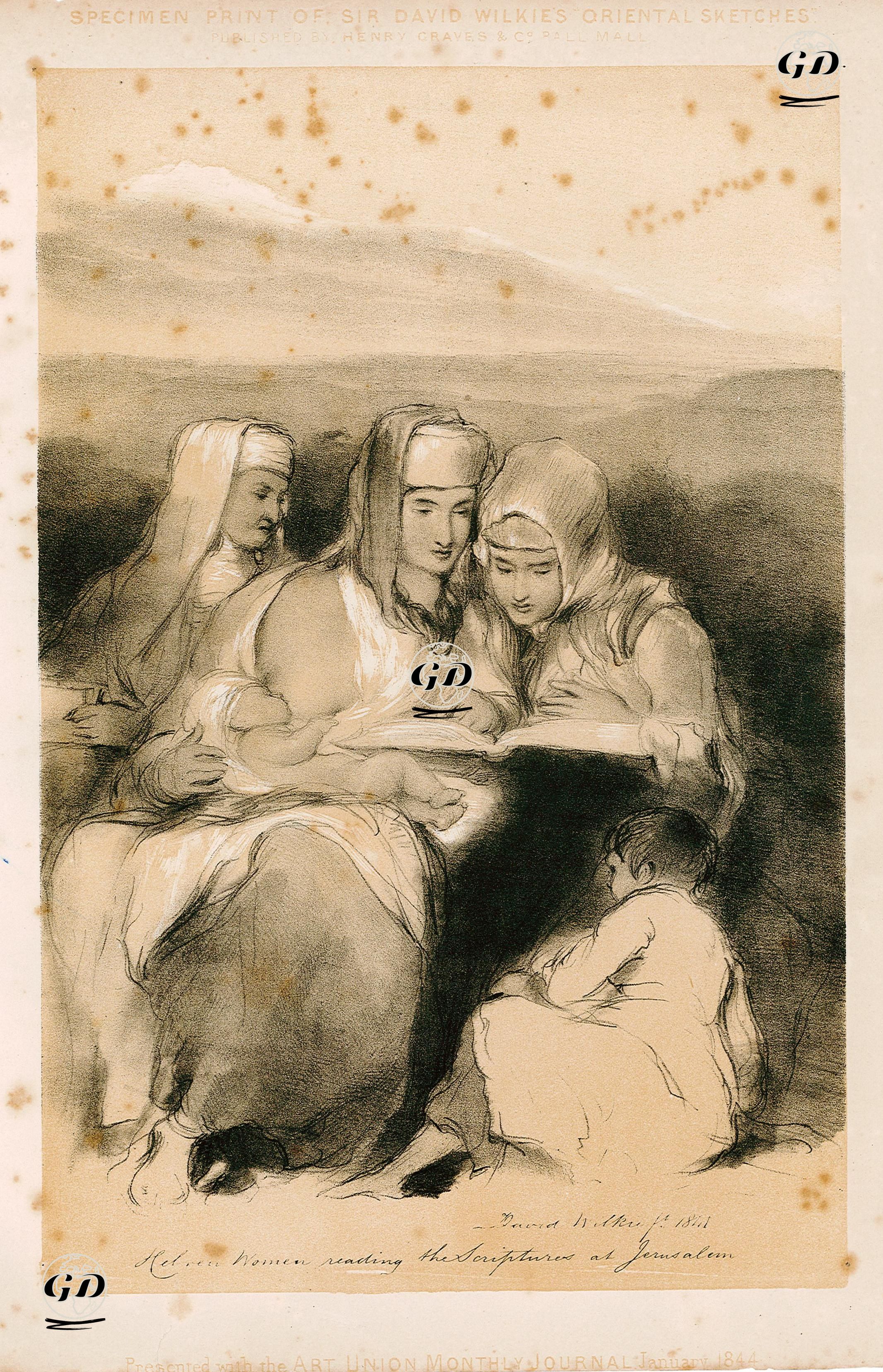Kudüste Tevrat Okuyan Musevi Kadınlar - David Wilkie (1785-1841) - 1844