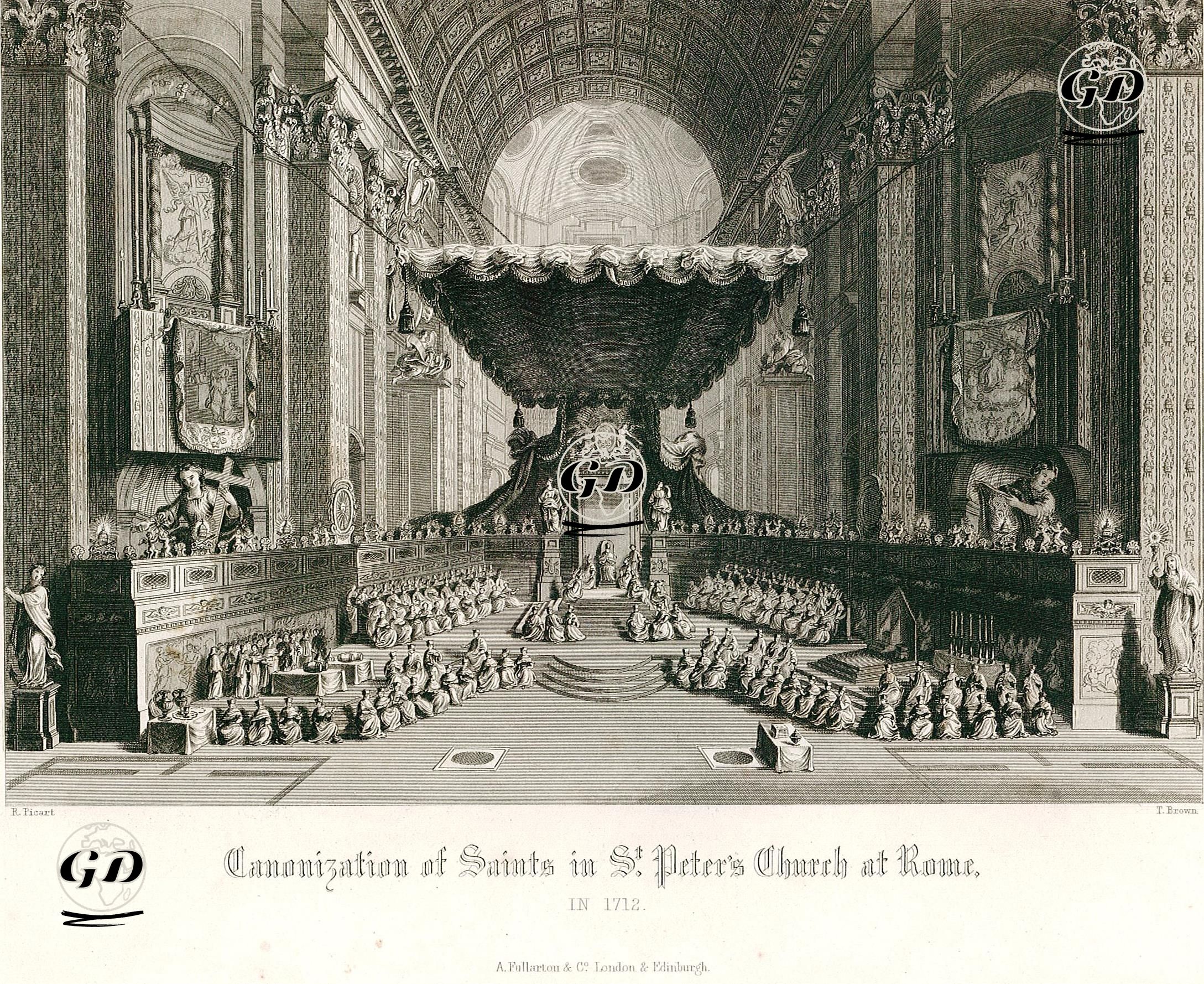 Canonization Of Saints in St.Peters Church at Rome in 1722  - Bernard Picart (1673-1733) - 1858