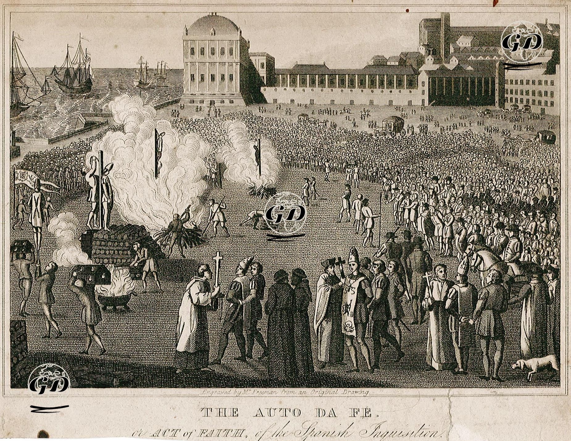 İspanyol Engizisyon Mahkemesinin Ateşe Atma Cezası, Lizbon, Portekiz -  - 1790's