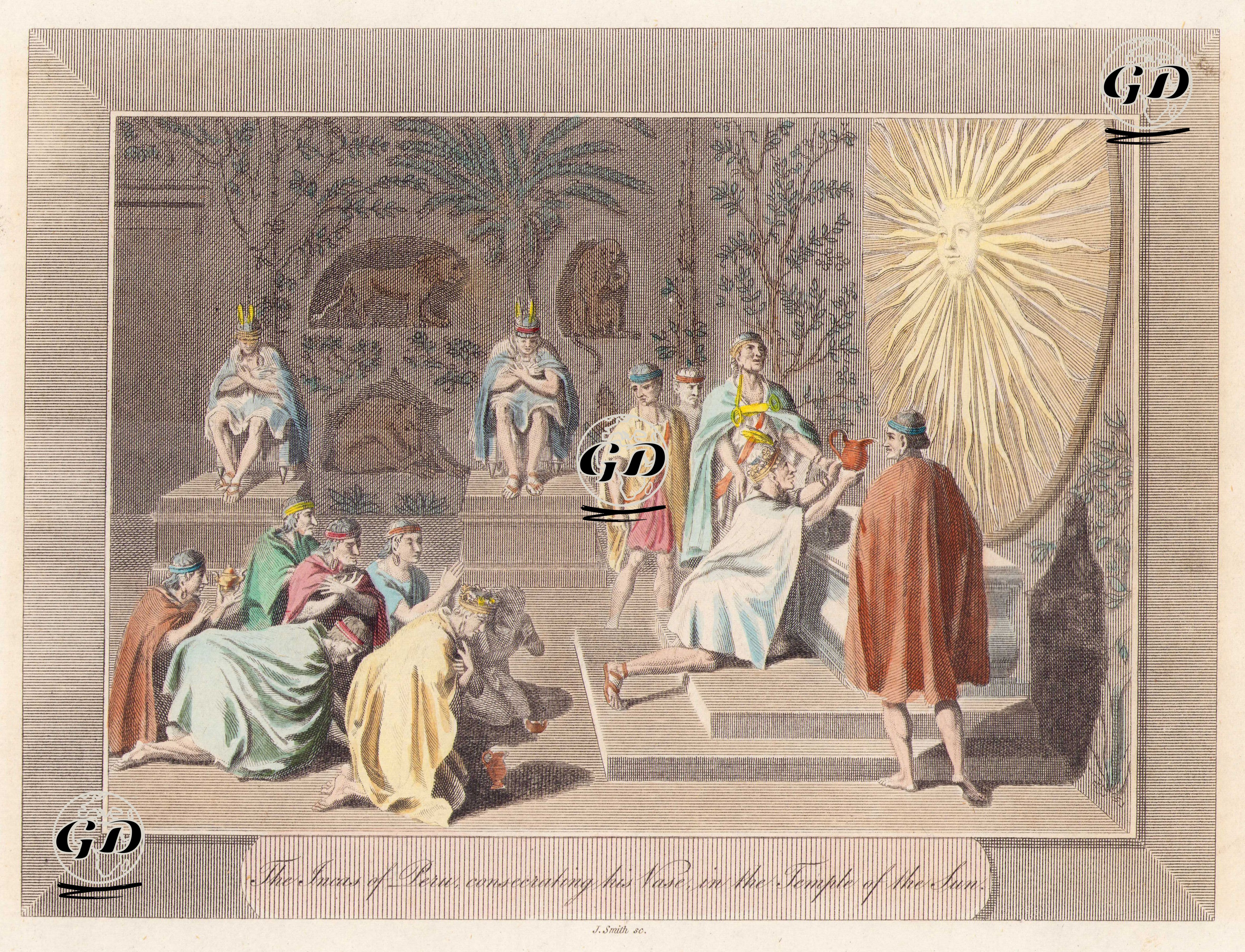 The incas of Peru, Consecrating His Vase, in The Temple of The Sun -  - 1810
