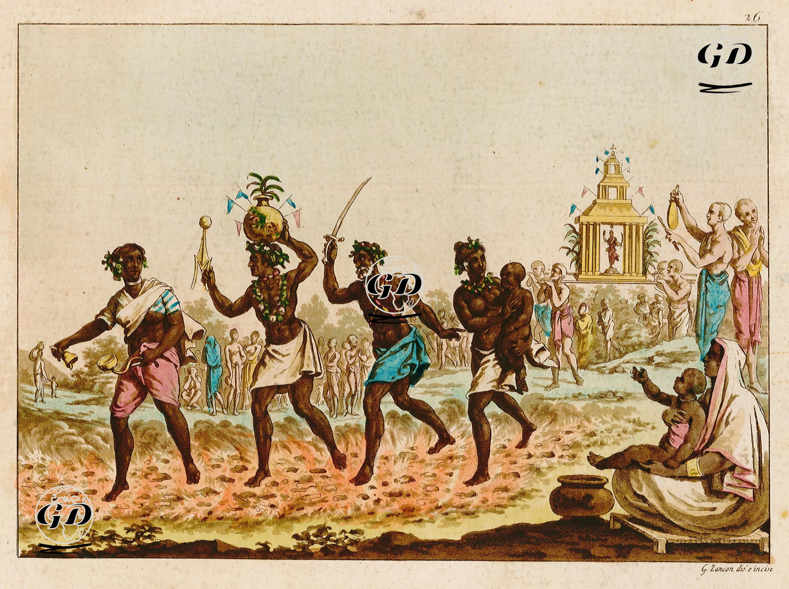 Hindistan'da Ateş Üzerinde Yürüyeni Tören Alayı, No.16 -  - 1827
