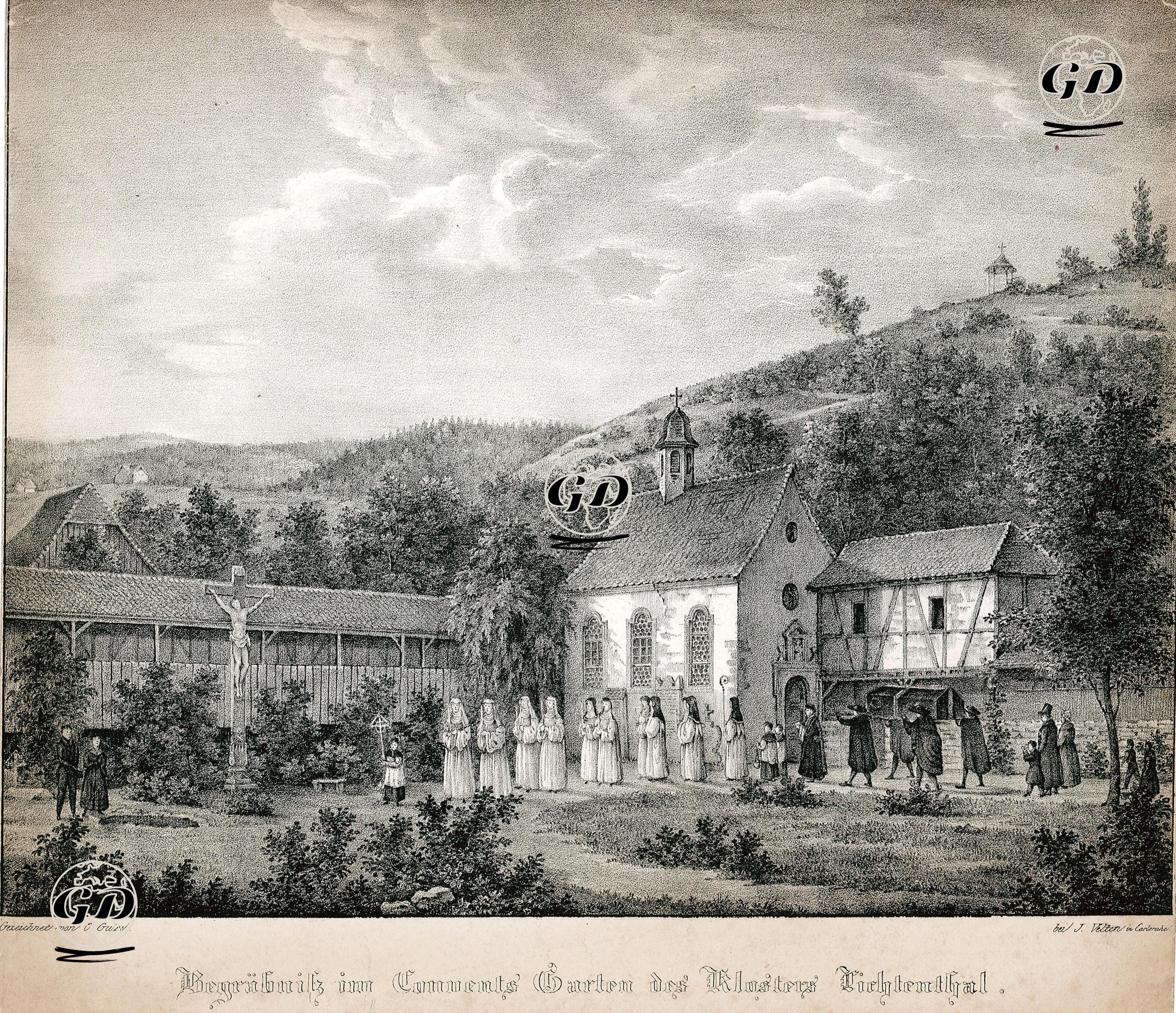Lichtenthal Manastırının Bahçesinde Cenaze Töreni - C.Guise - 1830