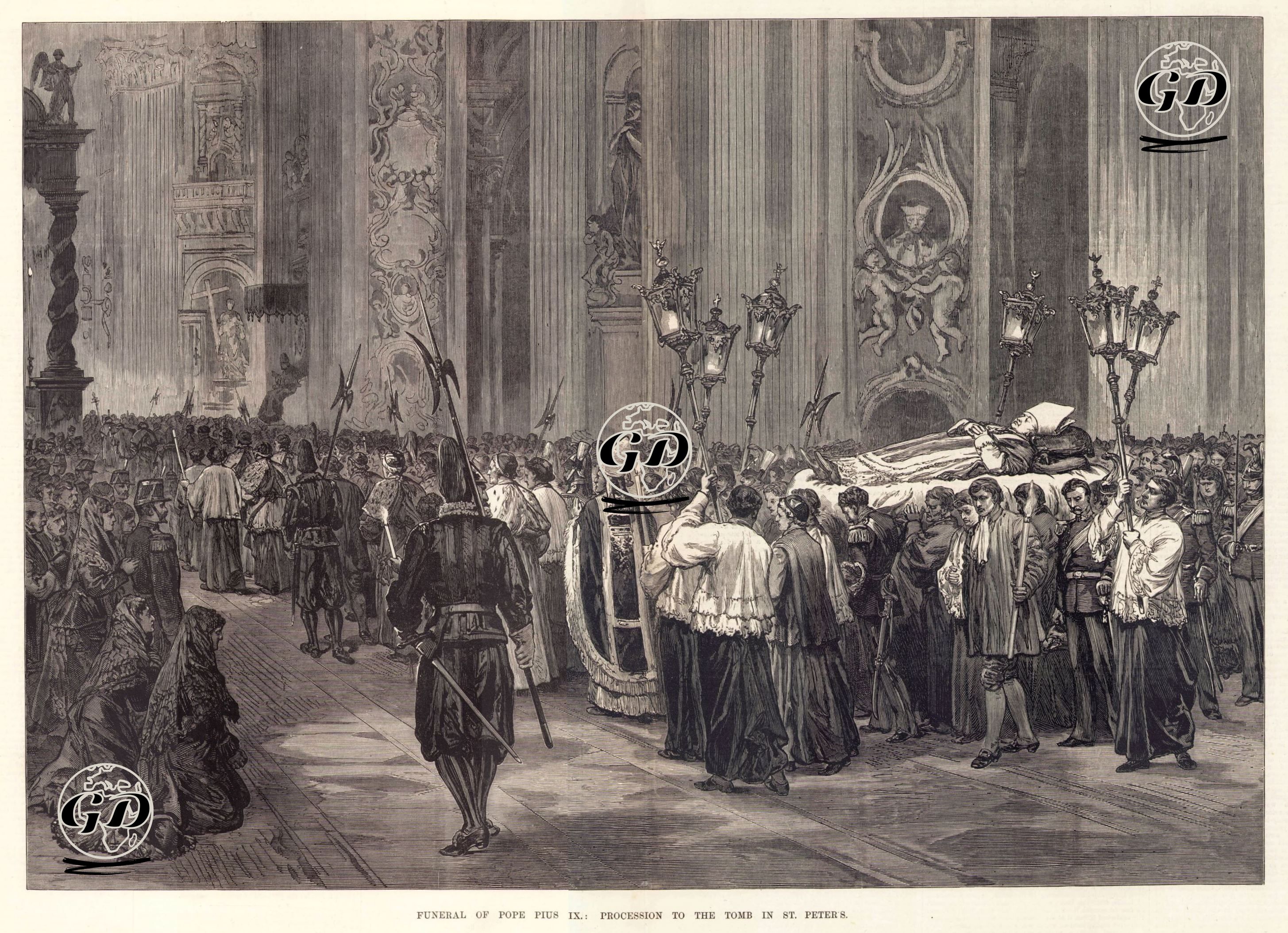 Funeral Of Pope Pius IX, Procession To The Tomb in St.Peters -  - 1878