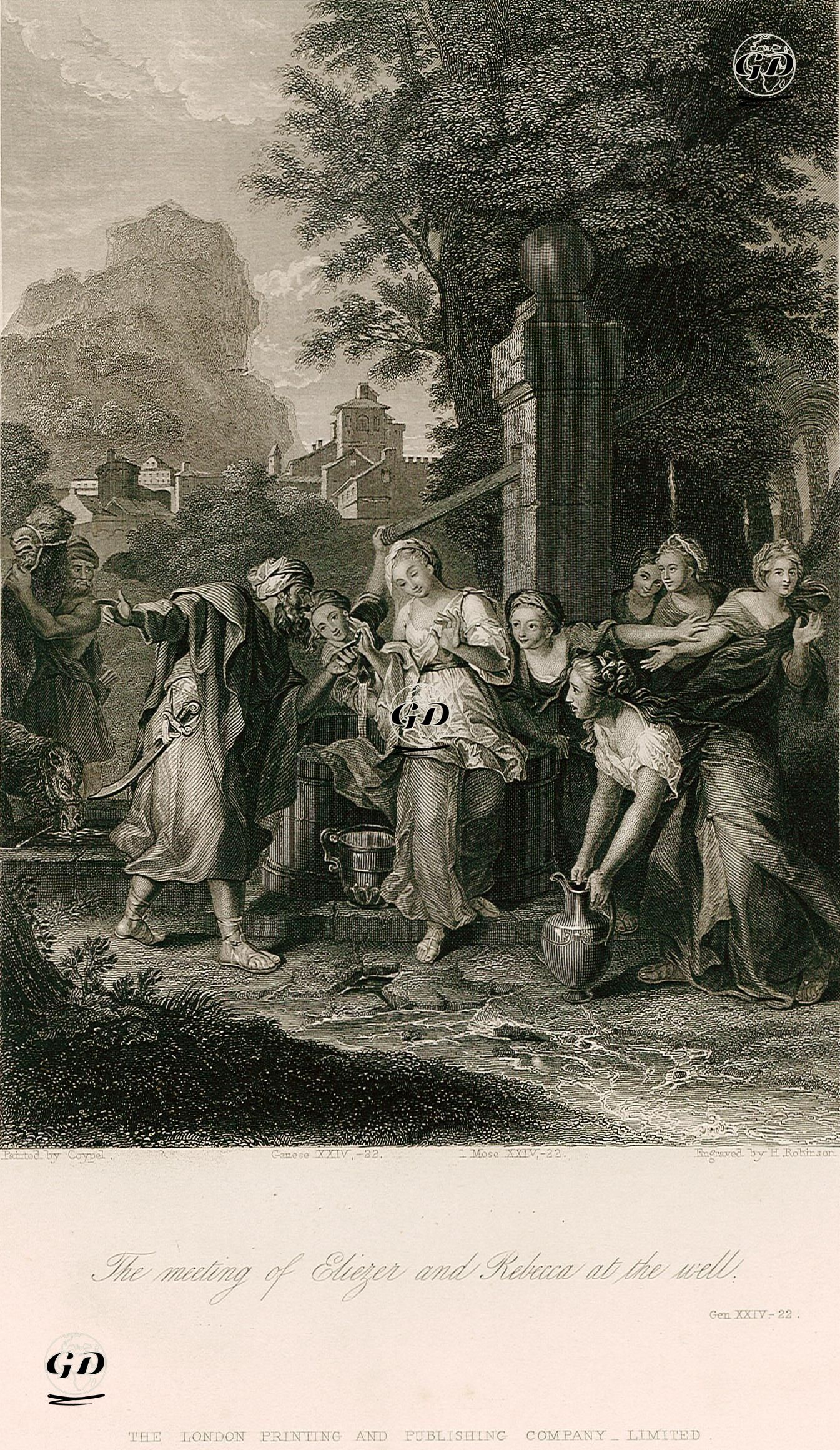 The Meeting Of Eliezer And Rebecca At The Well, Gen. XXIV. 22. - Antoine Coypel (1661-1722) - 1860
