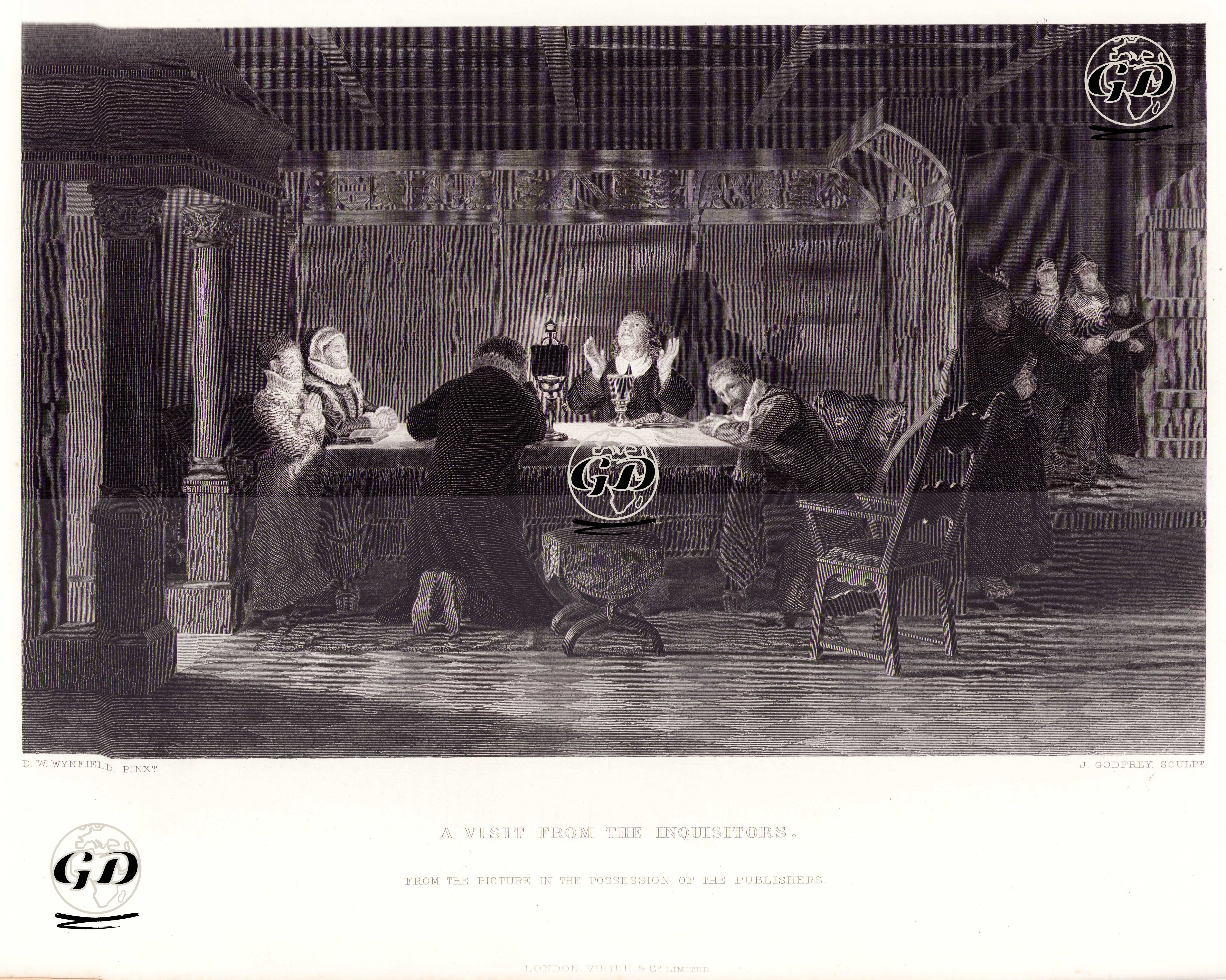 A Visit From The inquisitors - David Wilkie Wynfield (1837-1887) - 1880