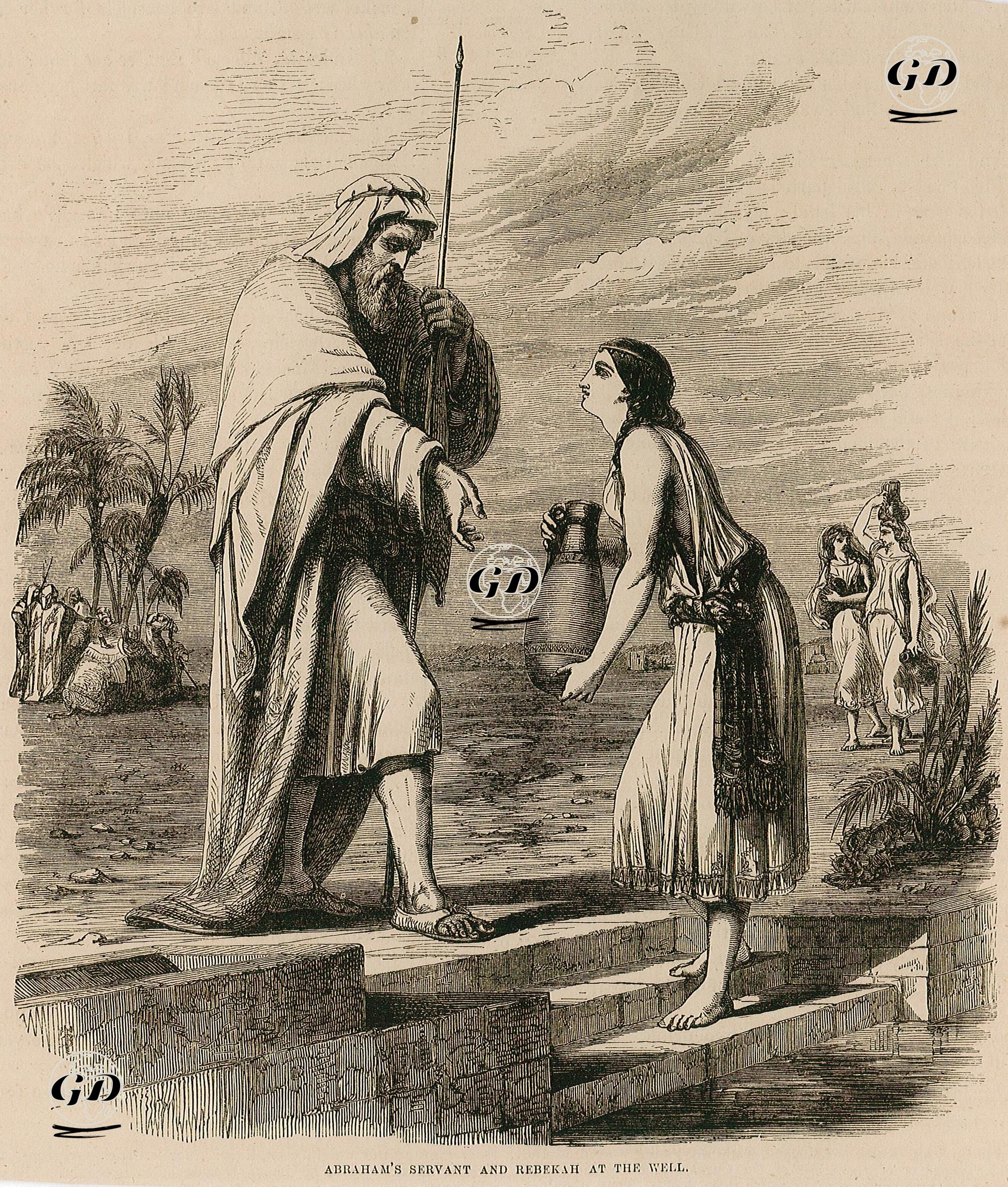 Abraham's Servant And Rebekah At The Well -  - 1860's