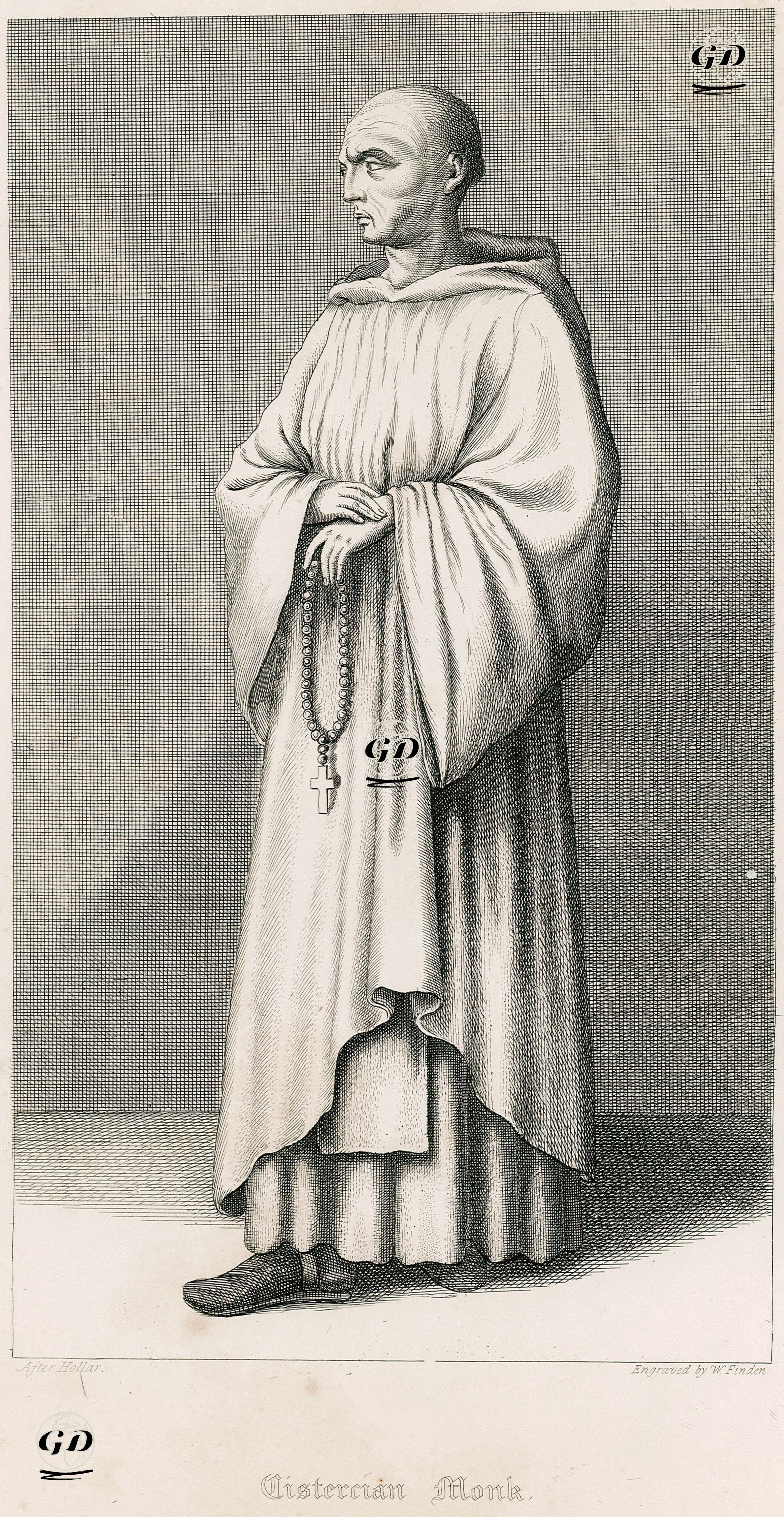 Cistercian Monk - Wenceslaus Hollar (1607-1677) - 1823