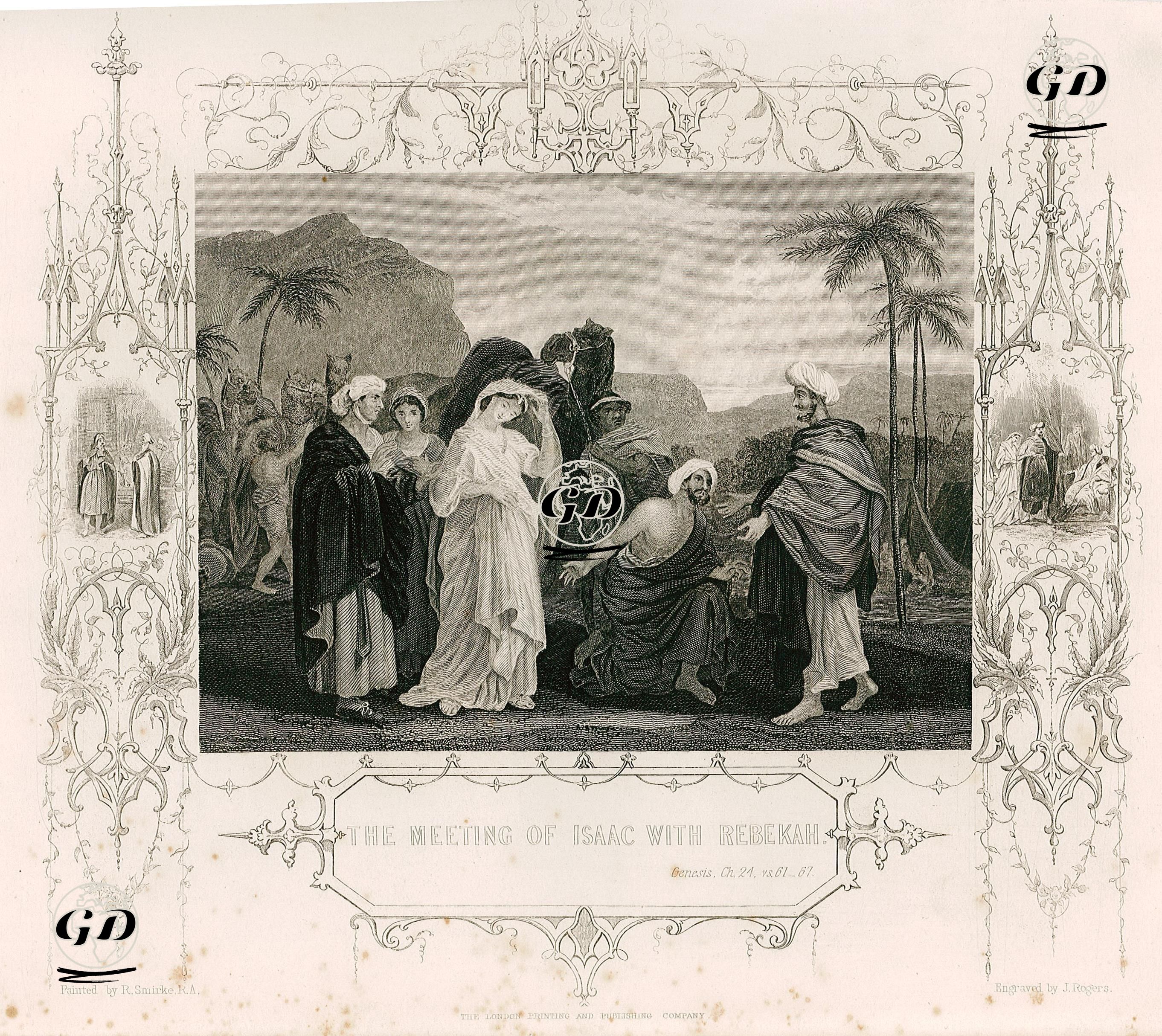 Hazreti İshak'ın İlk Defa Rebeka İle Buluşması, Genesis (Diriliş), Chapter (Bölüm) 24. Verse (Ayet) 61.67. - Robert Smirke (1752-1845) - 1830's