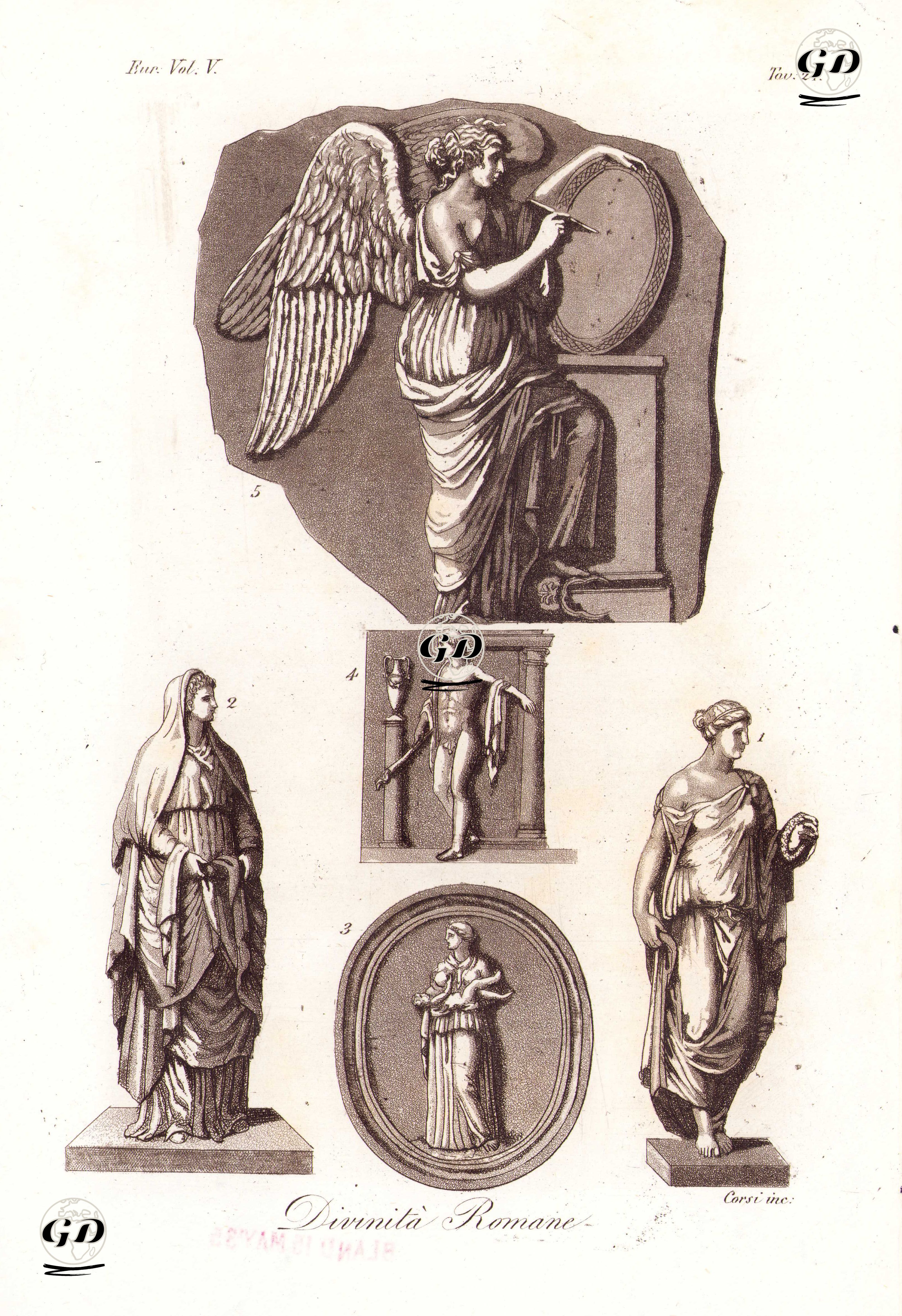Divinita Romane, Eur. Vol V. Tav.24. (Roman Deities) -  - 1820's-1840's