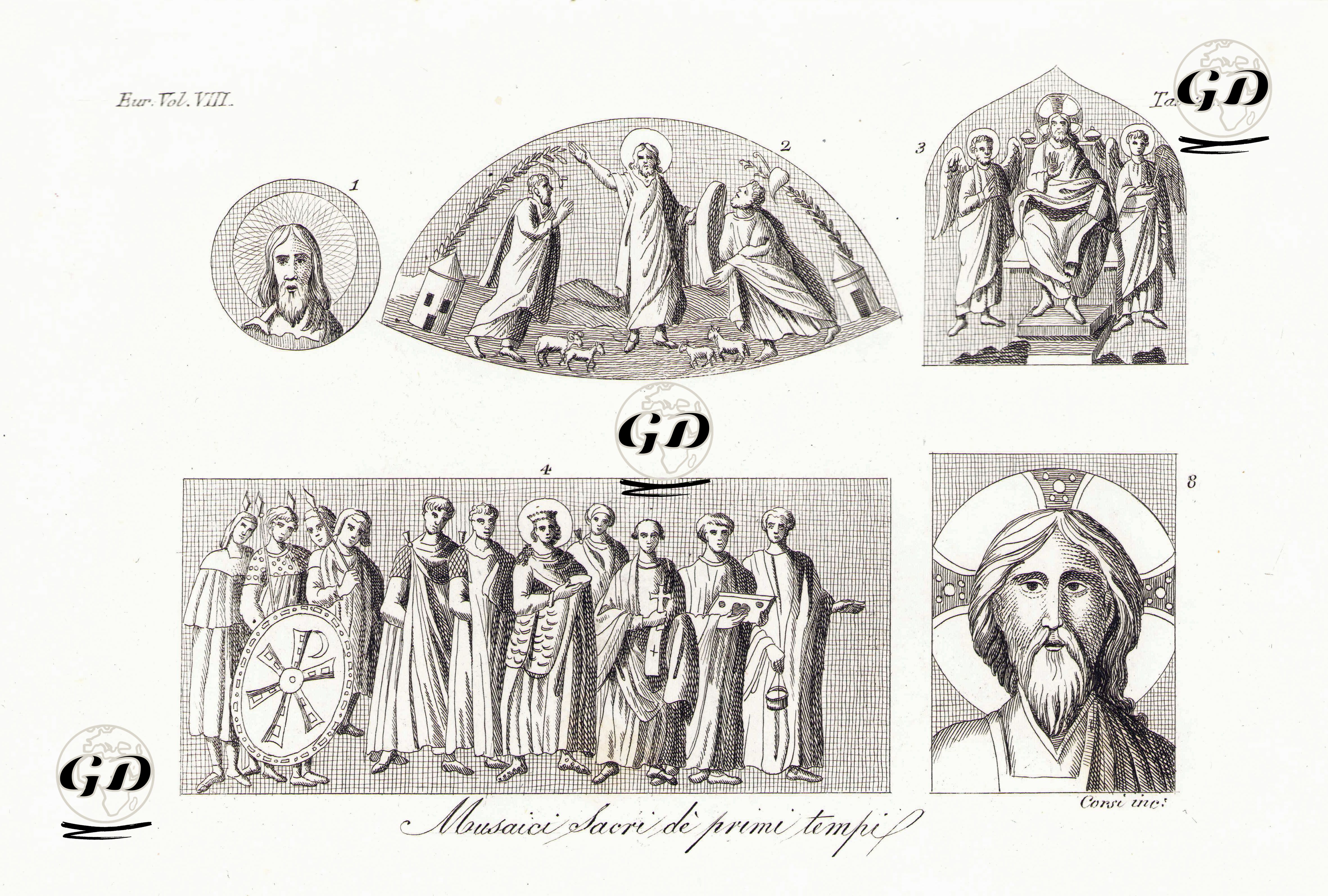 Roma'da Bulunan Dini Mozaikler, Avrupa. Cilt VIII. Resim 22. -  - 1820's-1840's