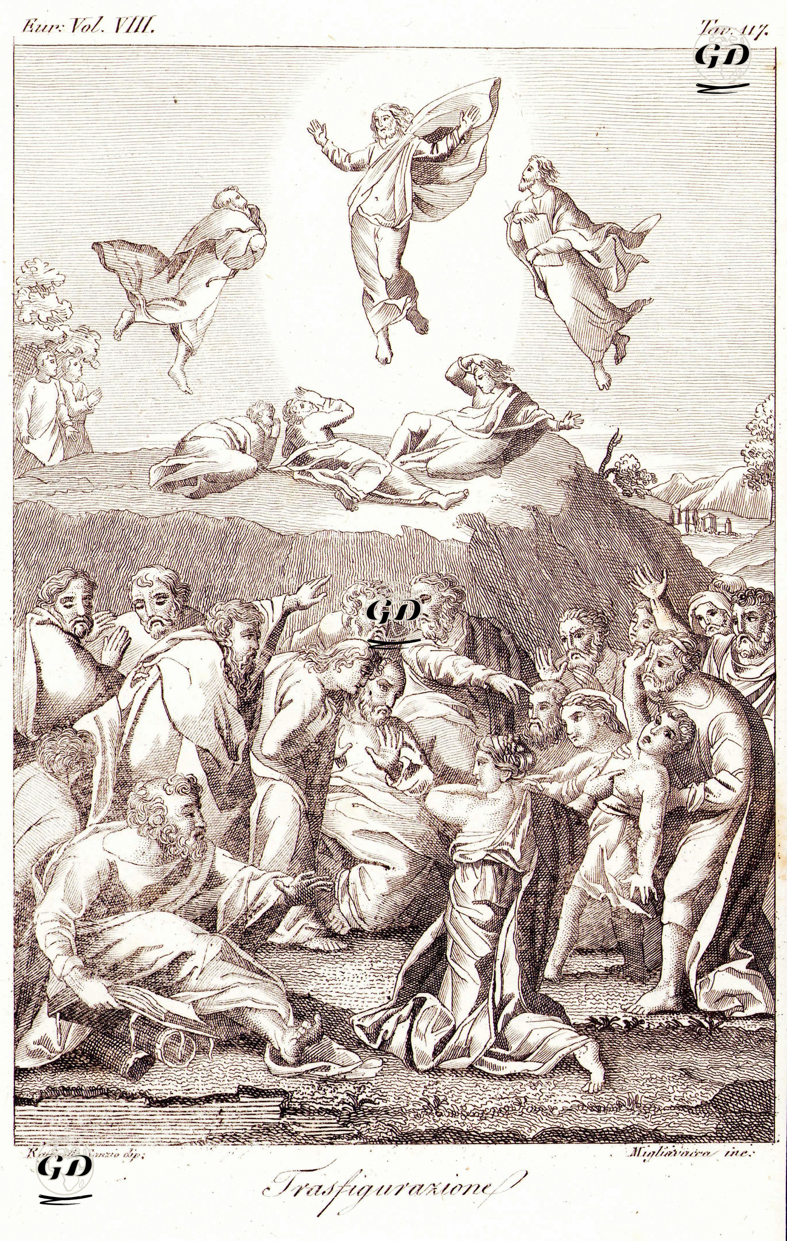 Yüksek Bir Dağda Hazreti İsa'nın Görünüm Değiştirmesi (Başkalaşımı), Avrupa. Cilt VIII. Resim 117. - Raffaello Sanzio (1843-1520) - 1820's-1840's