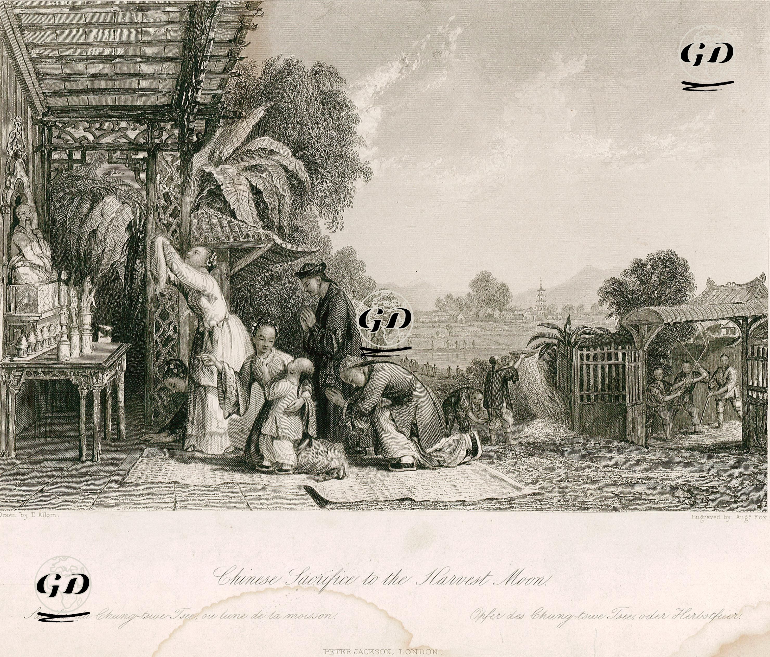 Hasat Ayı İçin Çinlilerin Dua Etmesi - Thomas Allom (1804-1872) - 1840's