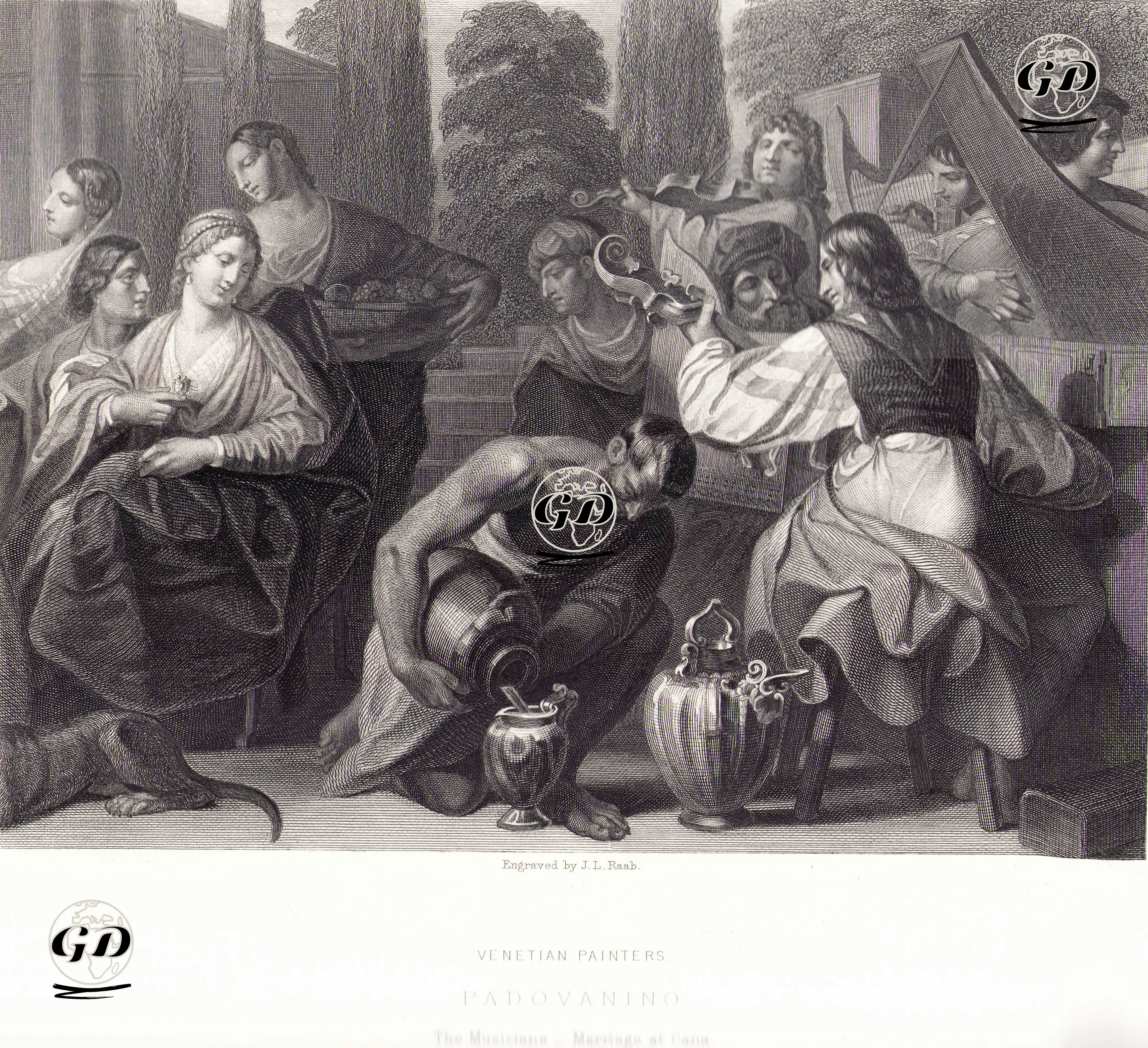 Hazreti İsa'nın Suyu Şaraba Çevirdiği Kana'daki Düğünüde Müzisyenler - Alessandro Leone Varotari (Padovanino) (1588-1649) - 1874