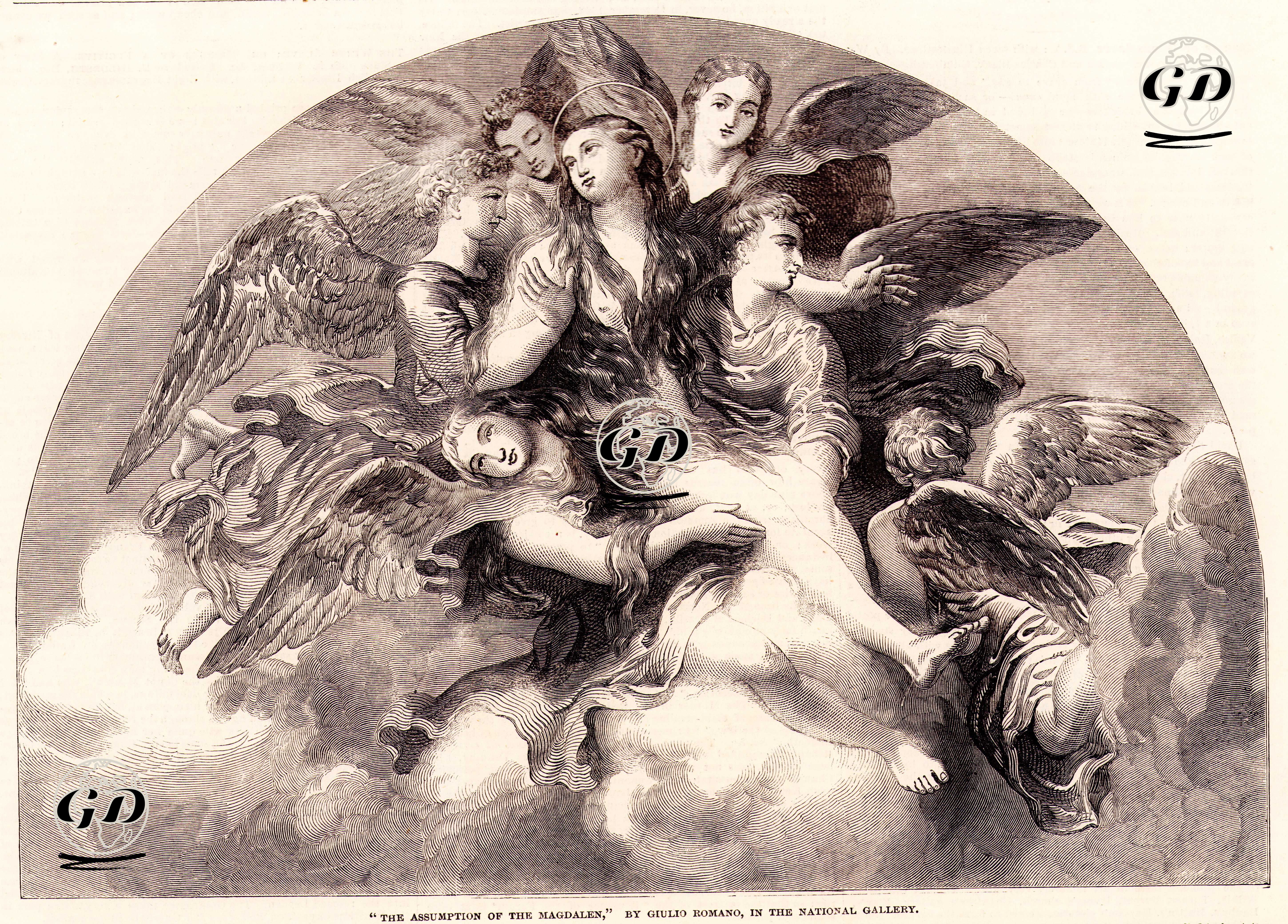 The Assumption Of The Magdalen - Giulio Romano (1499-1546) - 1852