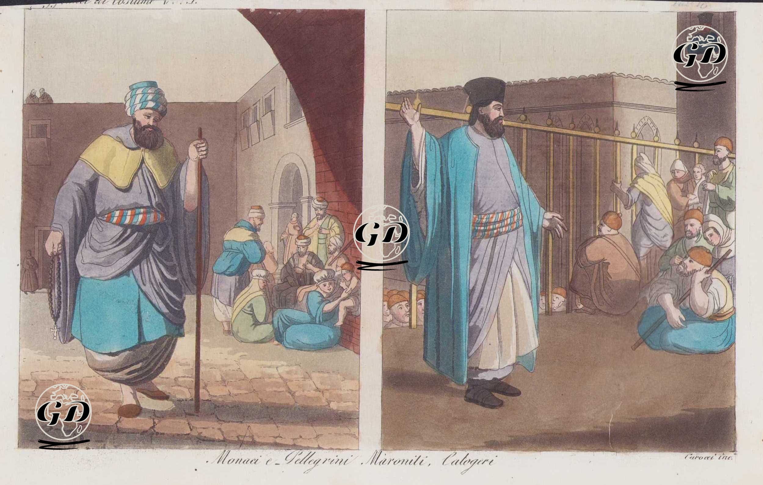 Kudüs'de Buluna Rahip Ve Hacılar-Maronitler Ve Calogeriler, İlave Kostüm Cilt I. Resim 18. -  - 1820's-1840's
