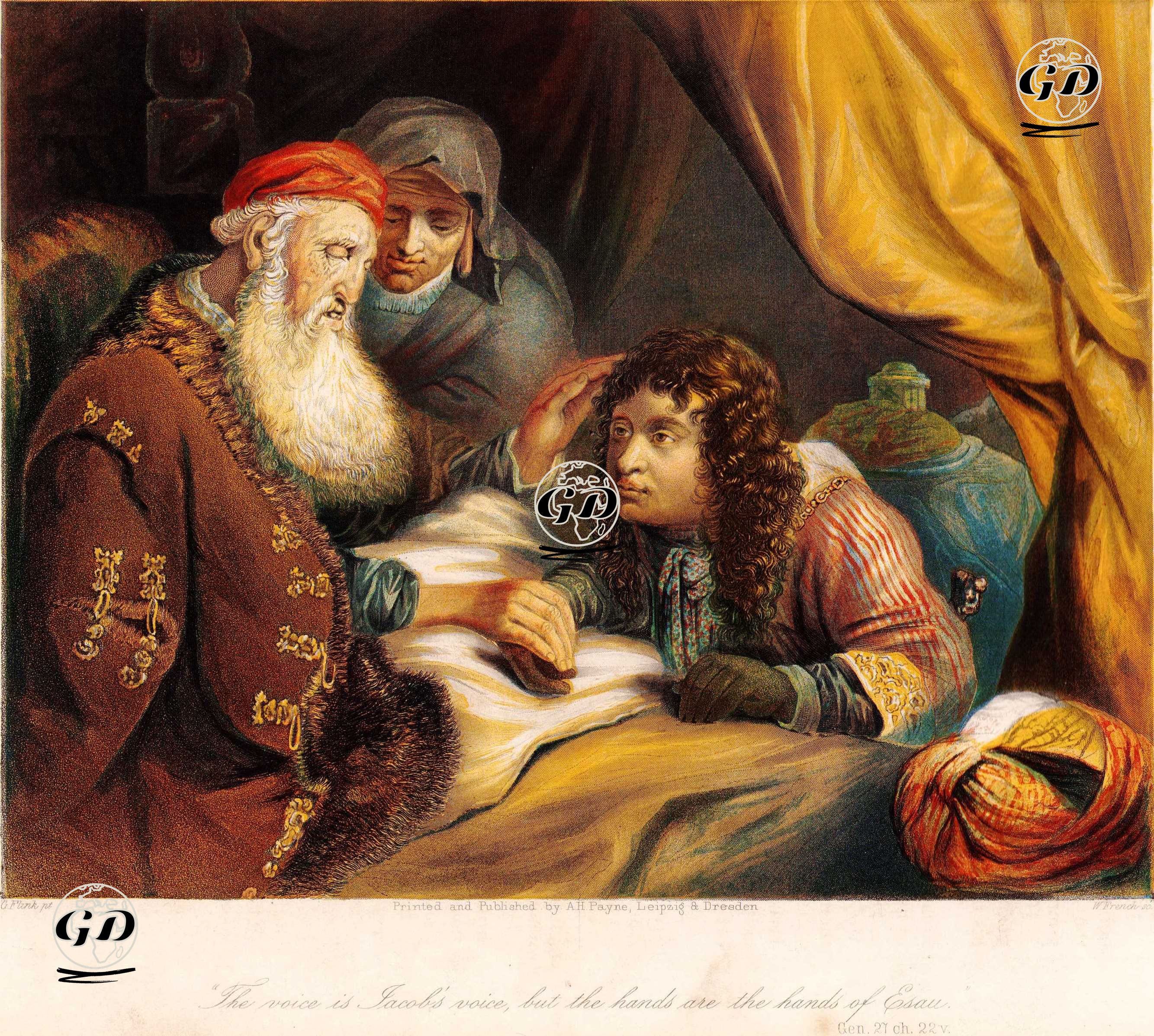 The Voice is Jacob's Voice, But The Hands are the Hands of Esau, Gen. 27.ch. 22.V. - Govert Flinck (1615-1660) - 1840's