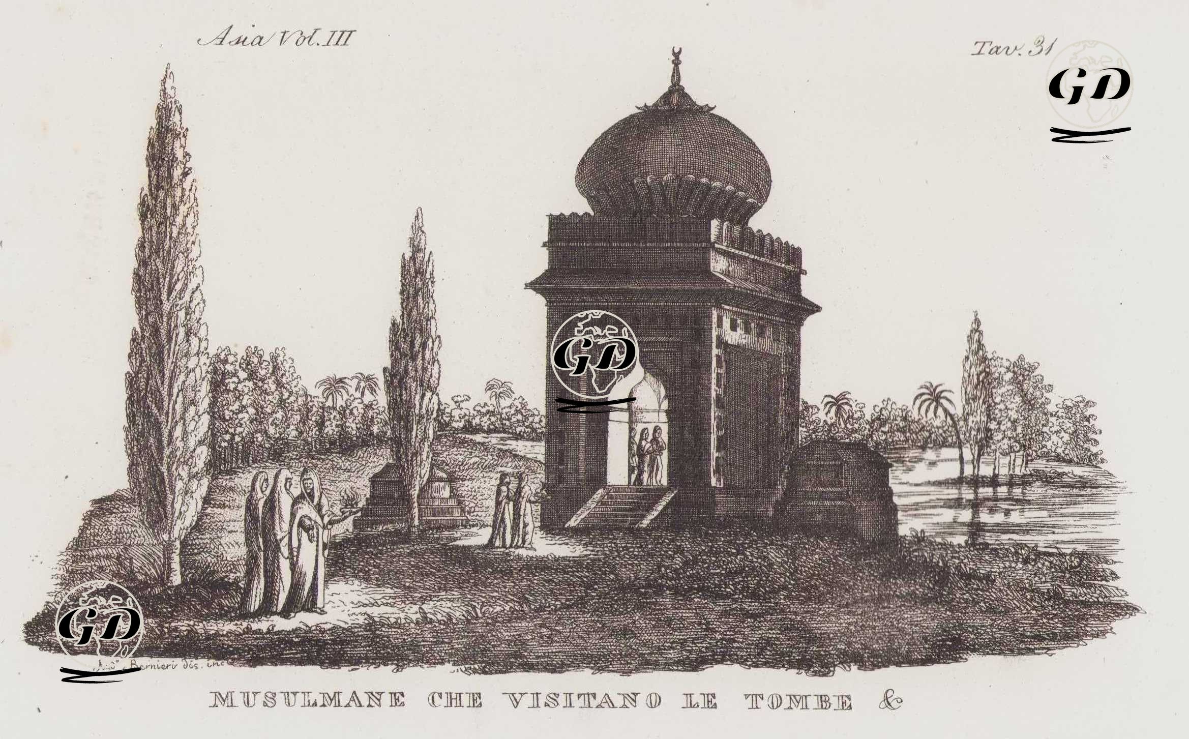 Hindistan'da Müslüman Kadınların Ellerinde Ateşle Bir Babür Türbesini Ziyaret Etmeleri, Asya Cilt III. Resim 31. -  - 1820's-1840's