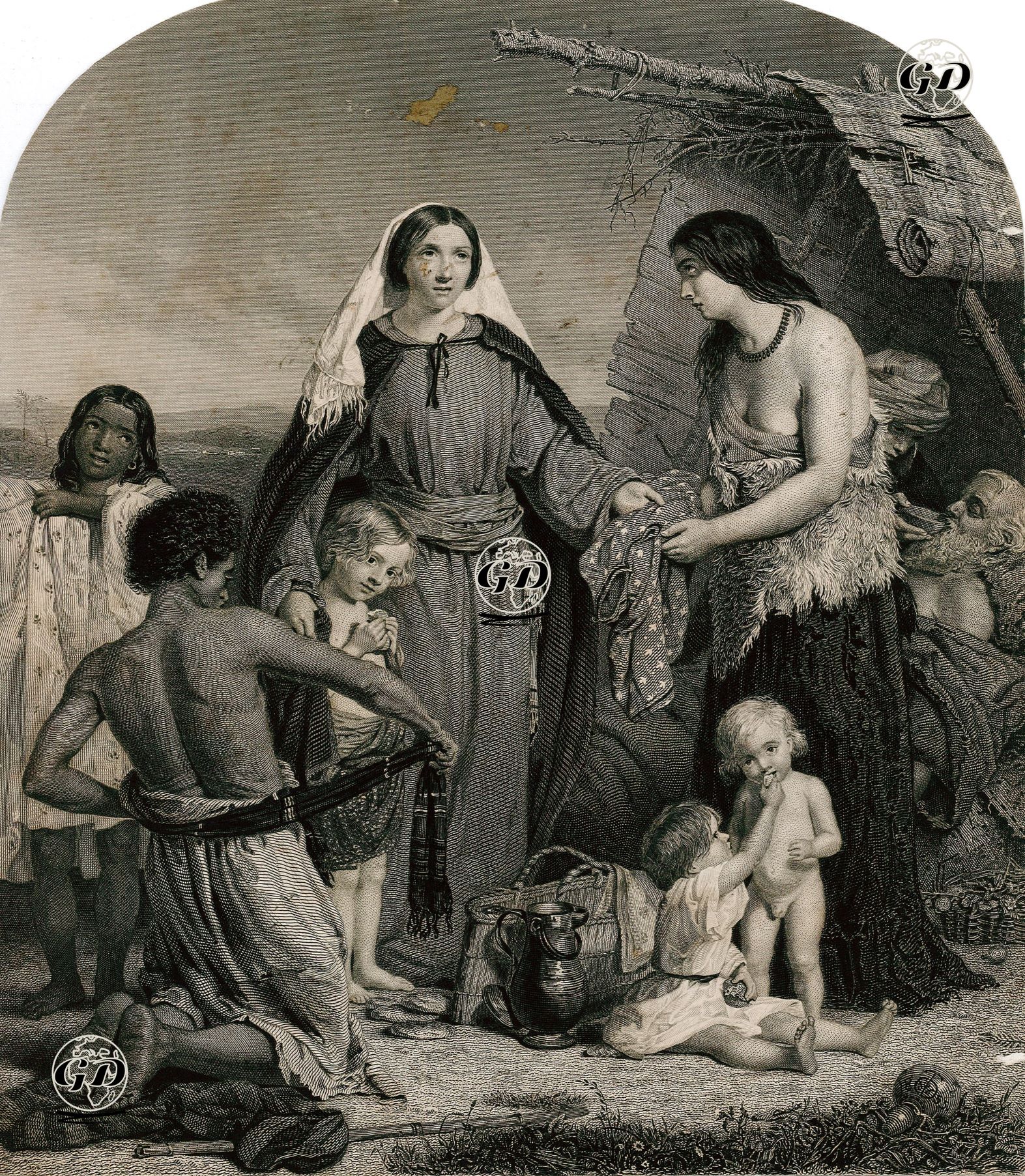 Dorcas'ın (Tabitha) Diktiği Elbiseleri Fakirlere Dağıtması - William Charles Thomas Dobson (1817-1898) - 1859