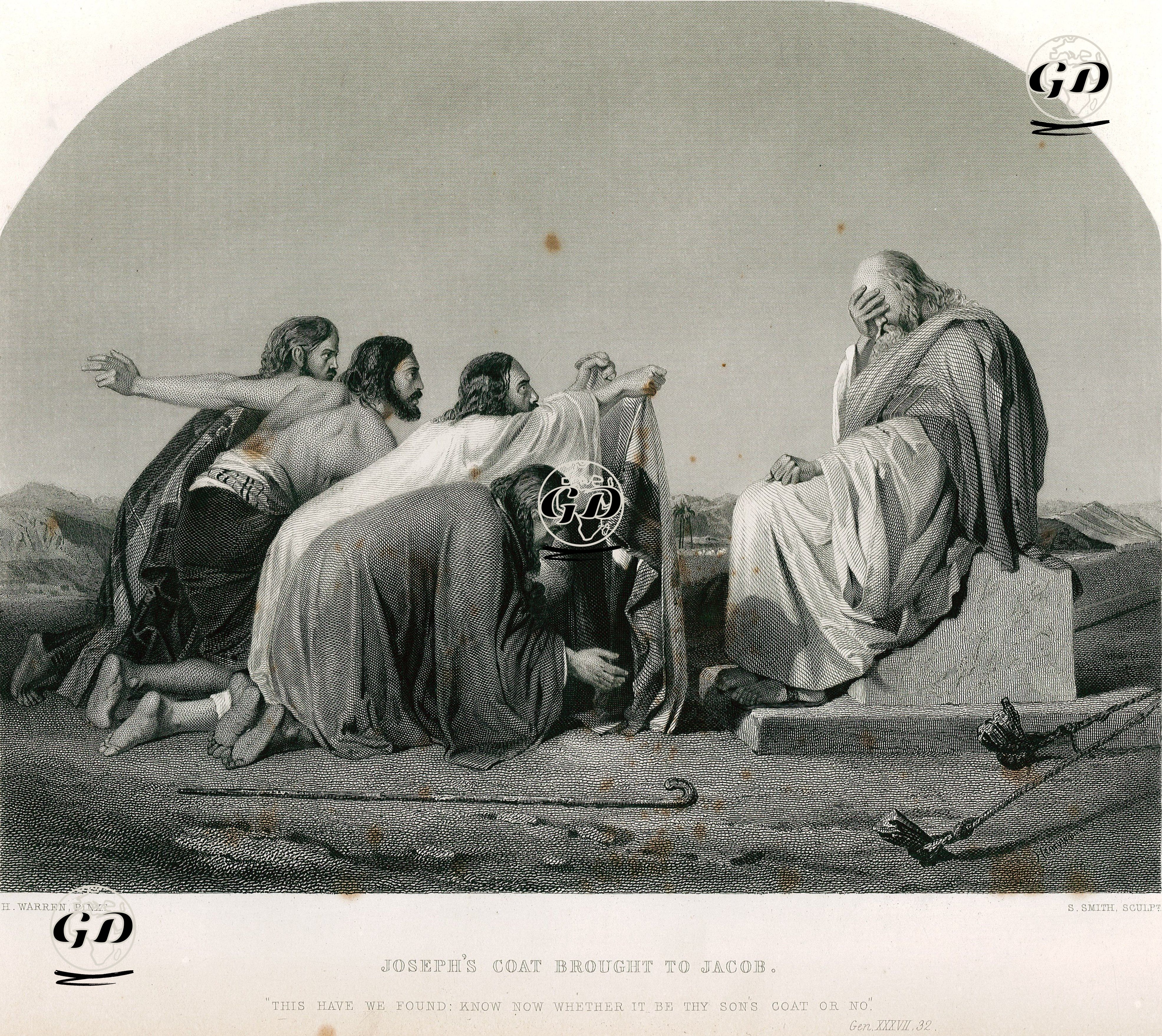 Joseph's Coat Brought To Jacob, This Have We Found: Know Now Whether It Be Thy Son's Coat Or No, Gen. XXXVII. 32. - Henry Warren (1794-1879) - 1860's