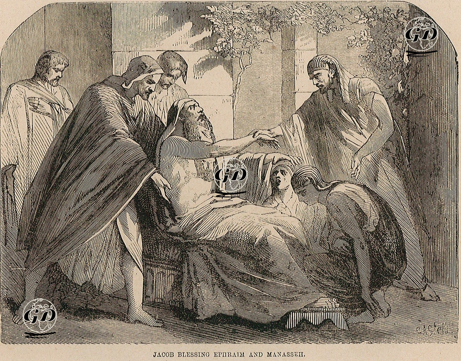 Hazreti Yabup'un Çocukları Efrayim ve Manaşşe'yi Kutsaması -  - 1860's