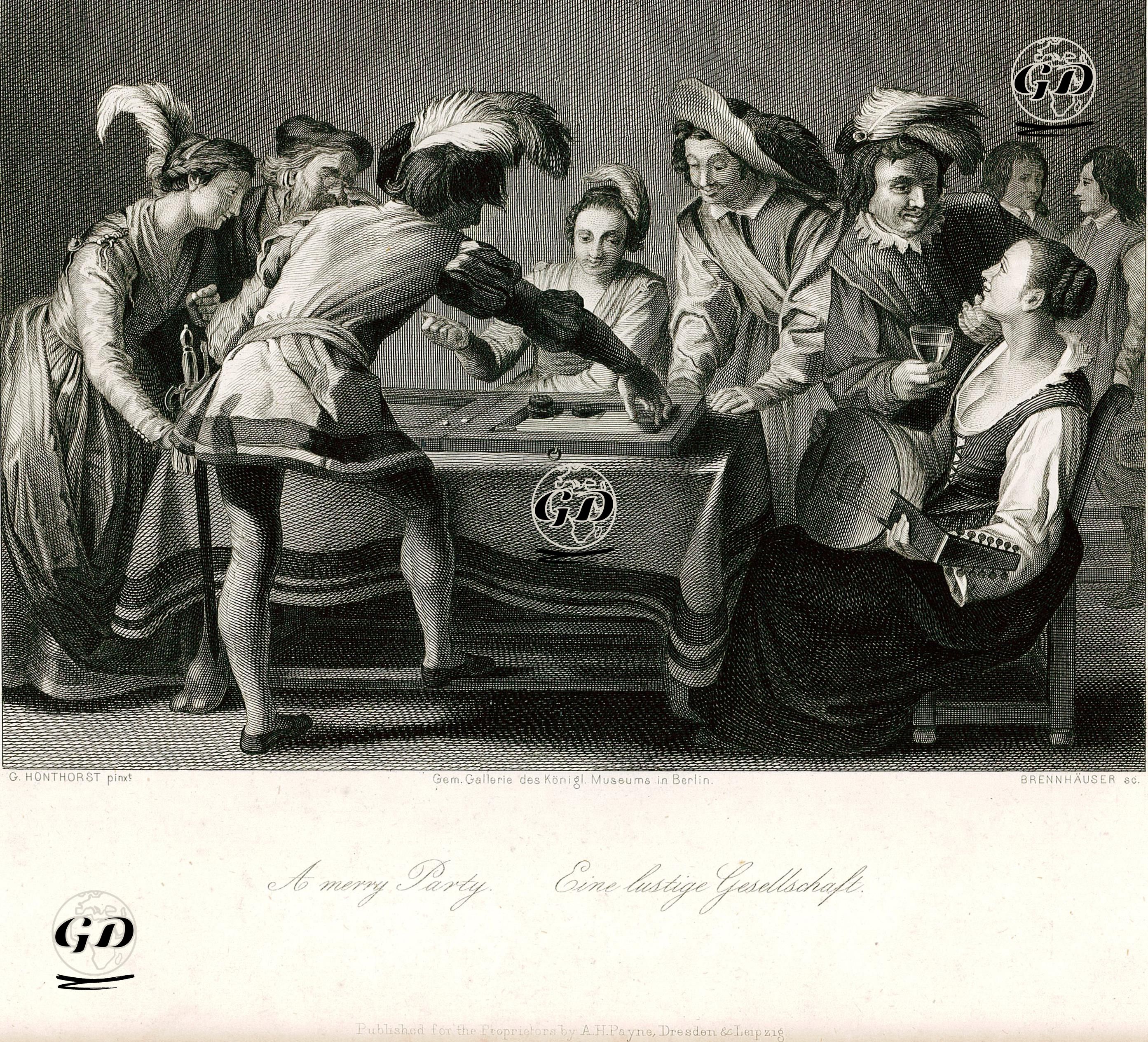 Neşeli Parti (Tavla Oyunu) - Gerrit Van Honthorst (1592-1656) - 1840