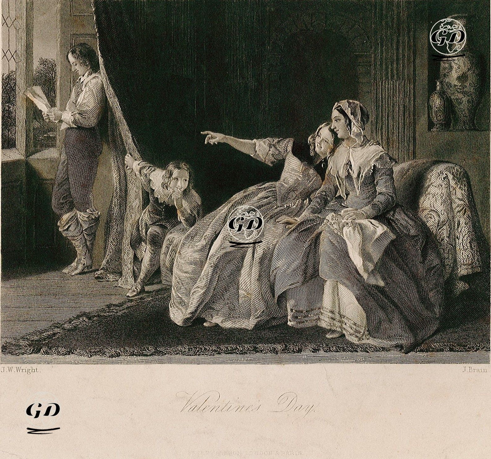 Sevgililer Günü - John William Wright (1802 -1848) - 1849