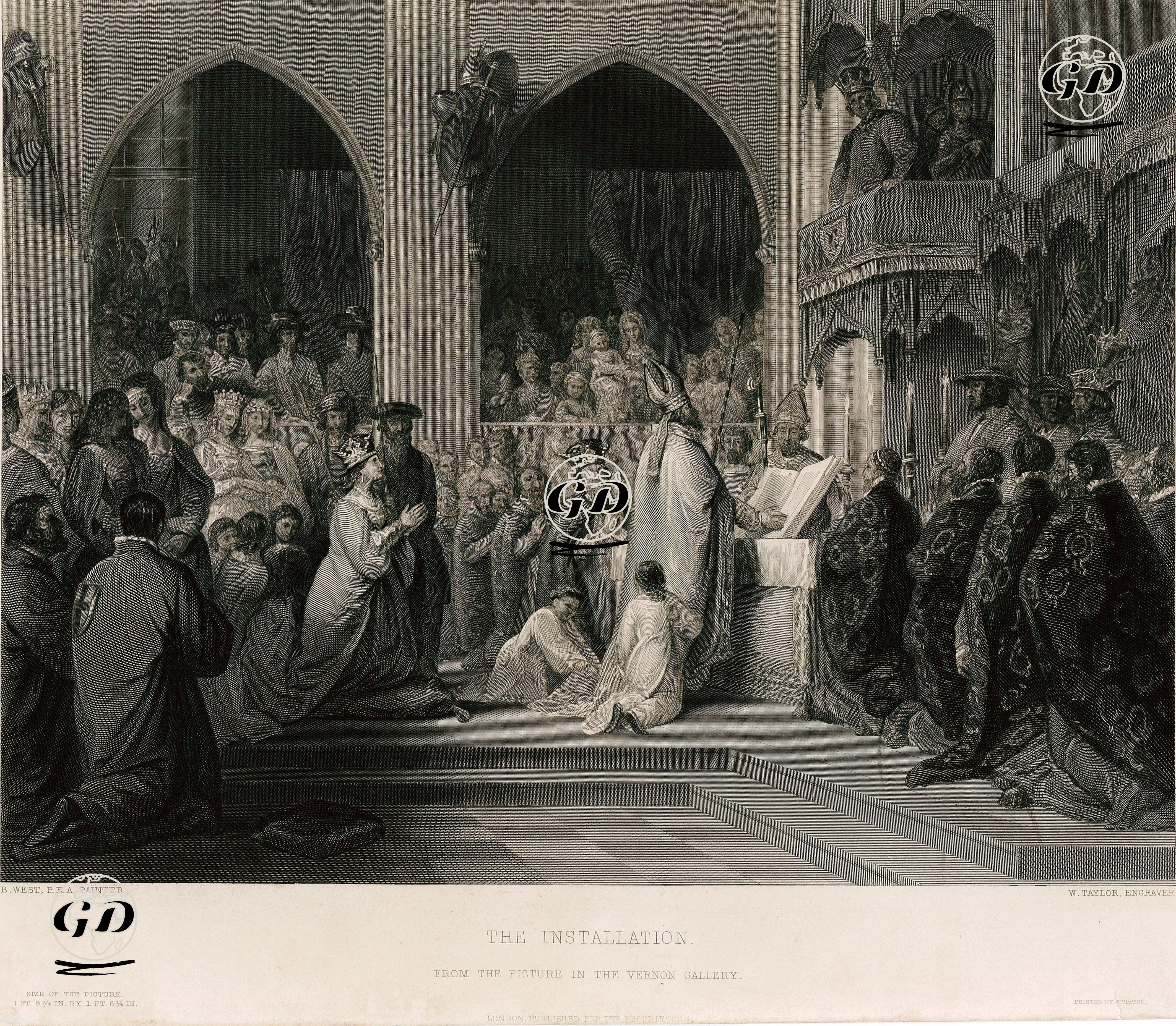 Kilisede Taç Giyme Töreni - Benjamin West (1738-1820) - 1860's