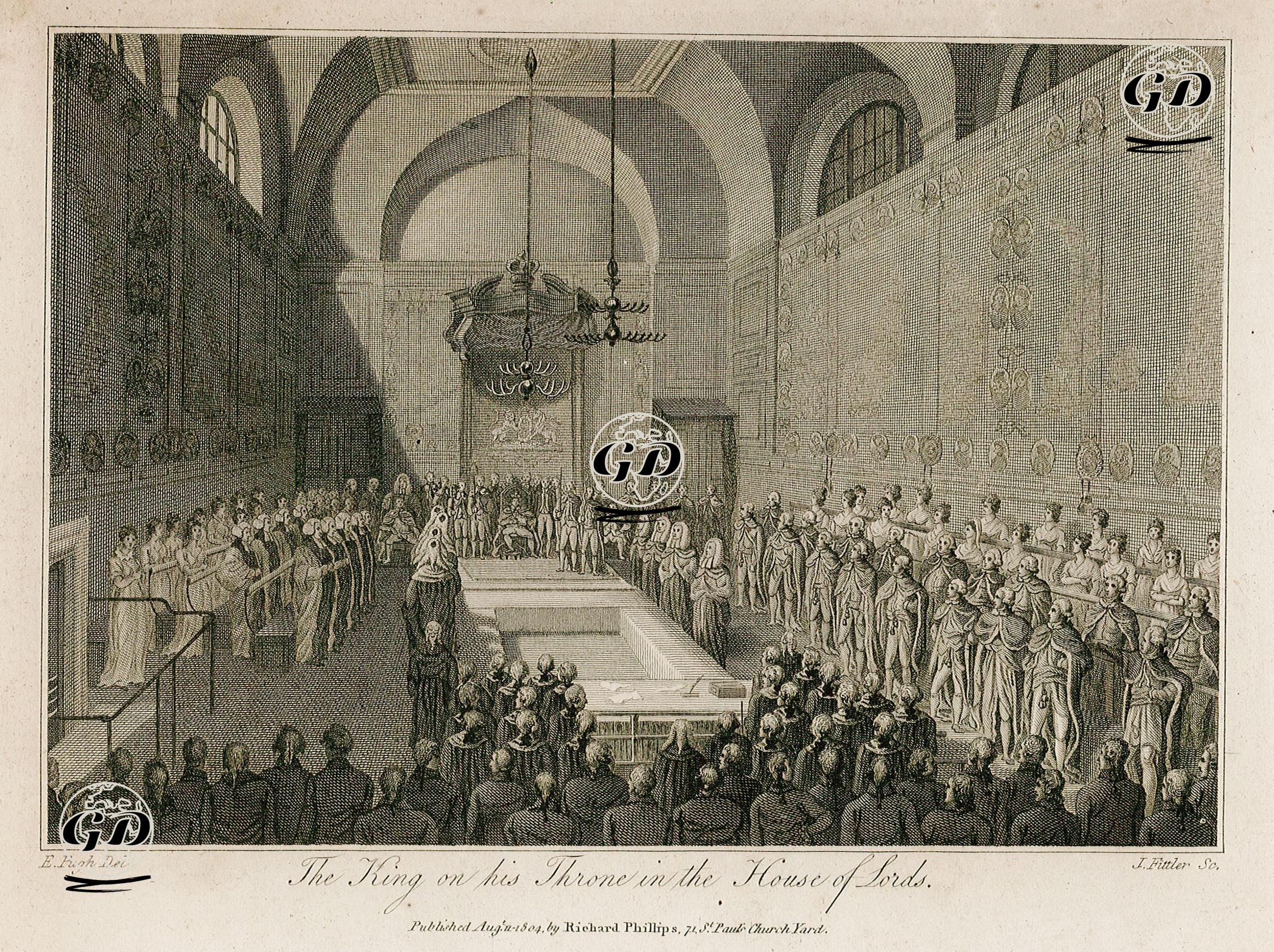 The King On His Throne In The House Of Lords  - Edward Pugh (1763-1813) - 1804