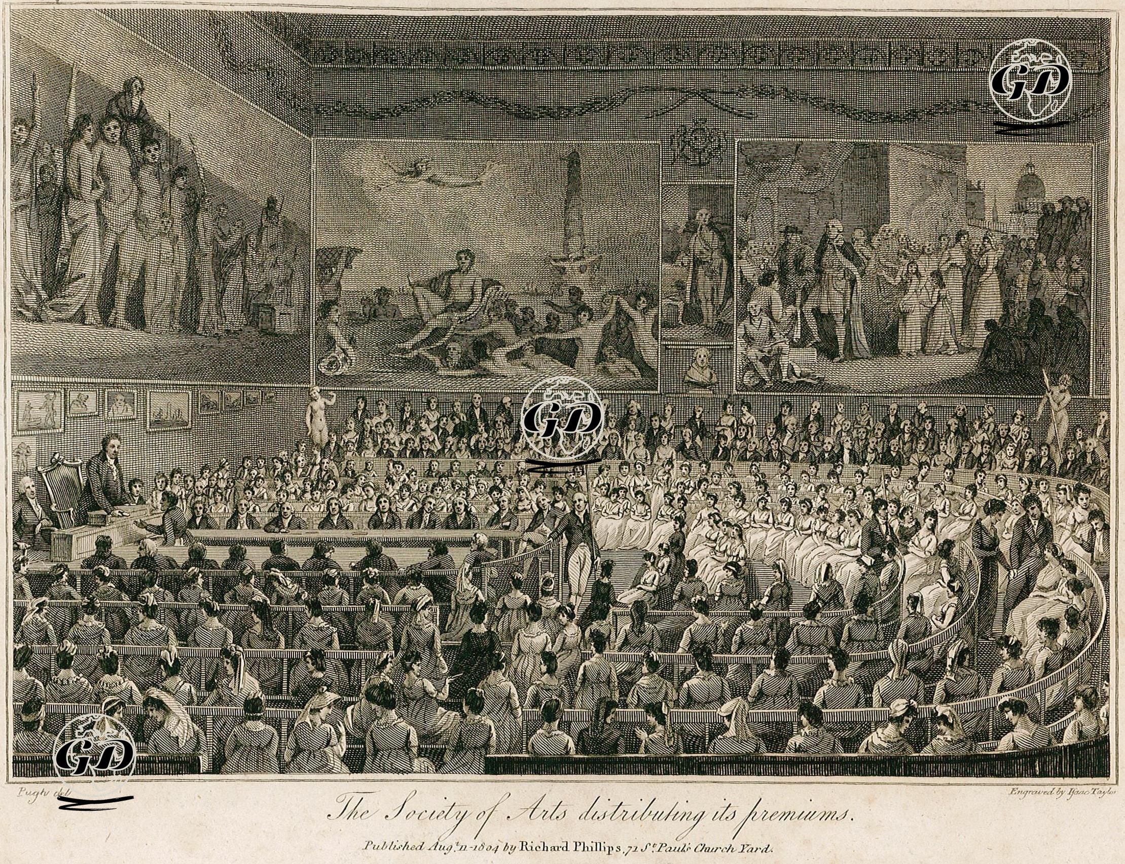 İngiliz Kraliyet Sanat Topluluğunun Sanatçılara Ödül Verme Töreni - Edward Pugh (1763-1813) - 1804