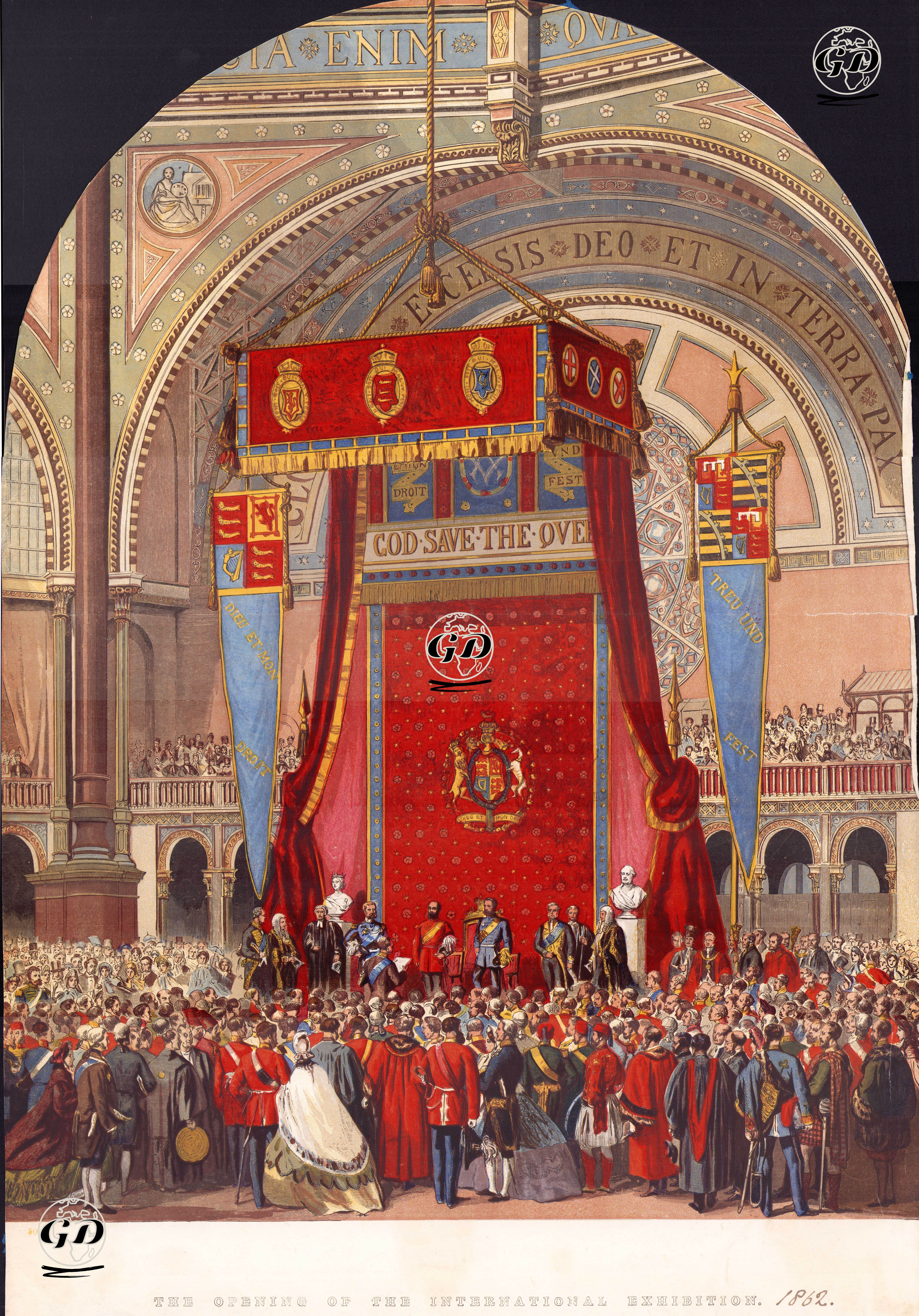1862 Yılında Londra Crystal Palace'de Yapılan Uluslararası Fuarın Açılış Töreni  -  - 1862