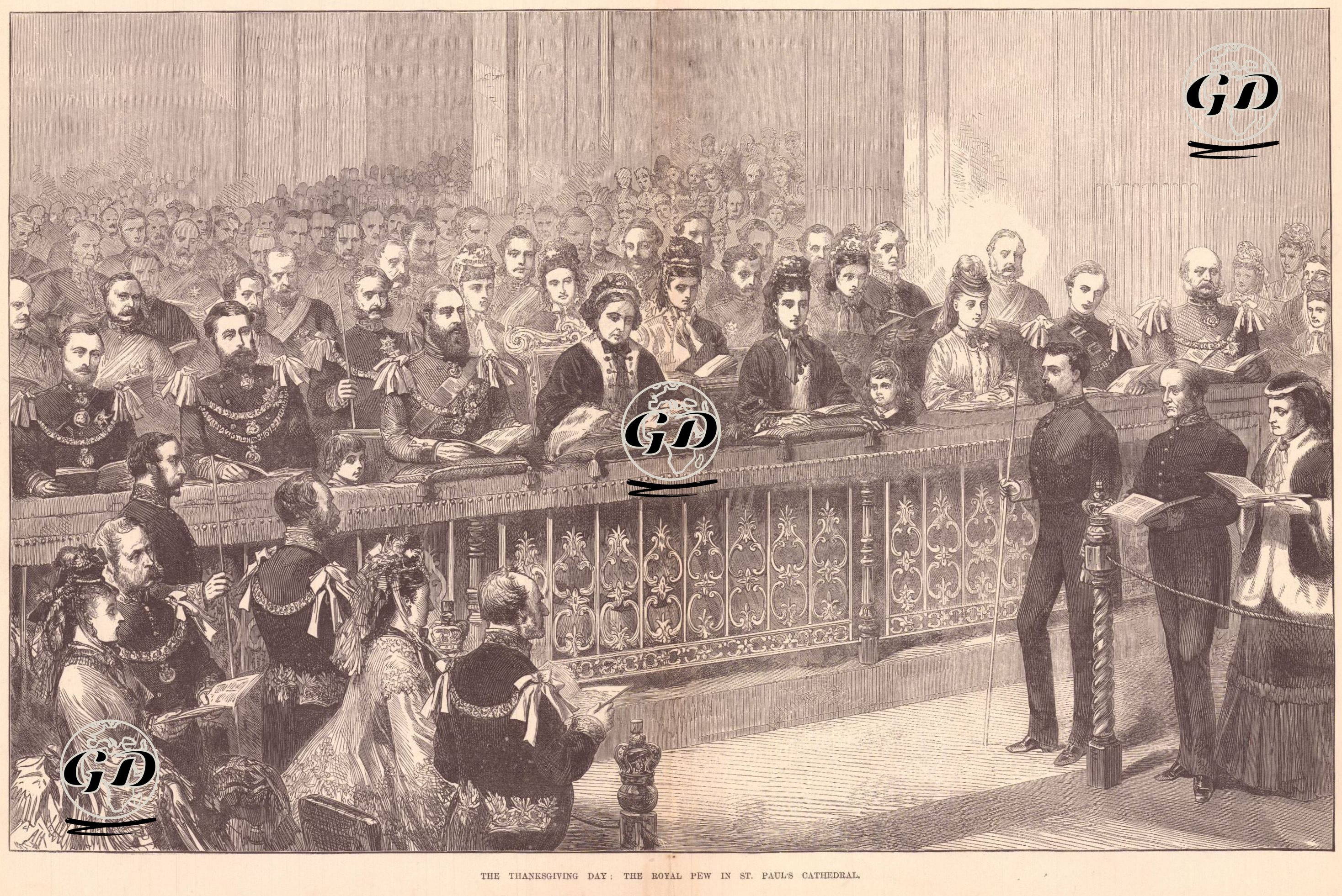 Şükran Günü Kutlaması İçin İngiliz Kraliyet Ailesi St.Paul Katedralinde - Alfred Hunt (Active 1853-1886) - 1872